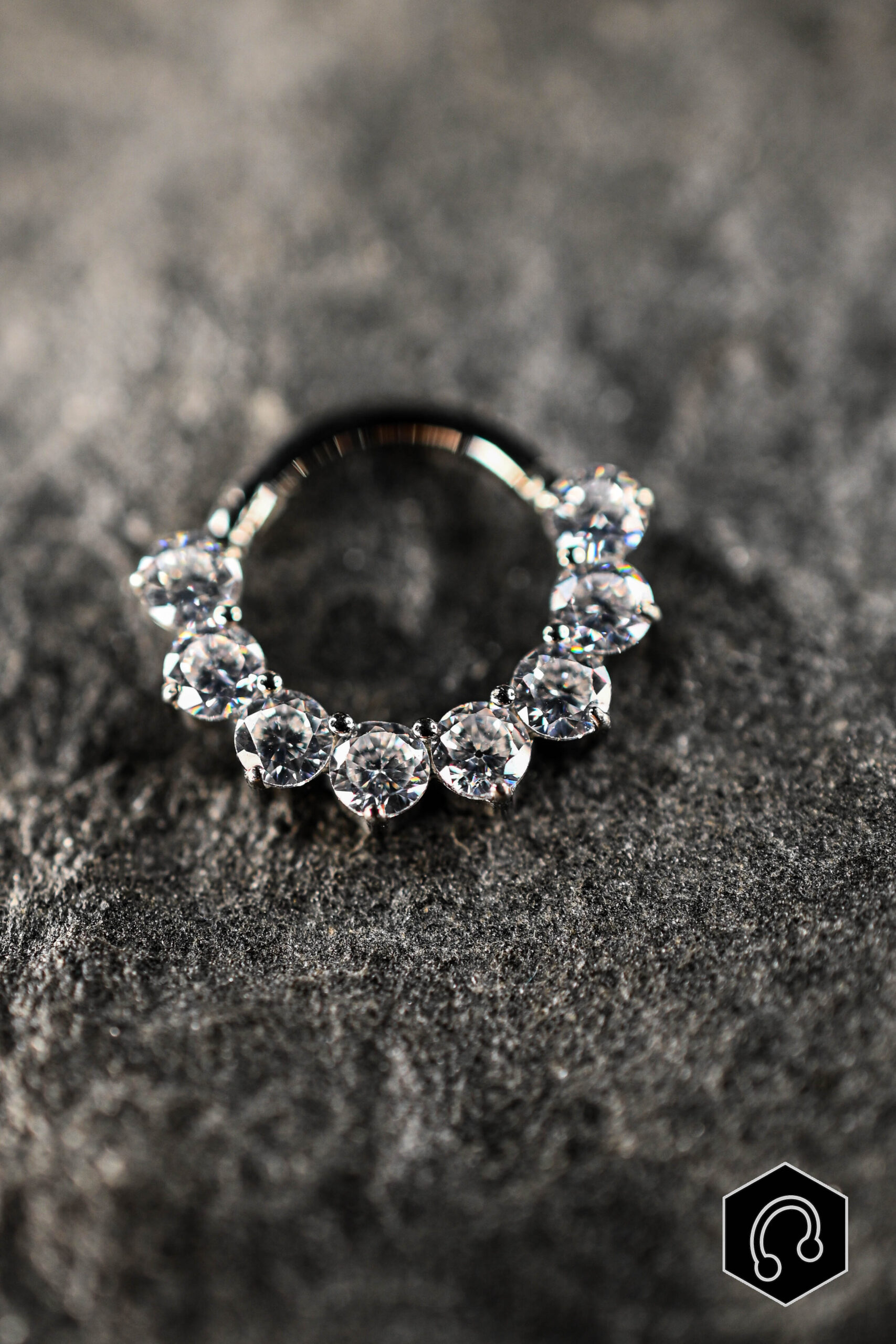 Anneau Clicker Titane Argenté Shiny