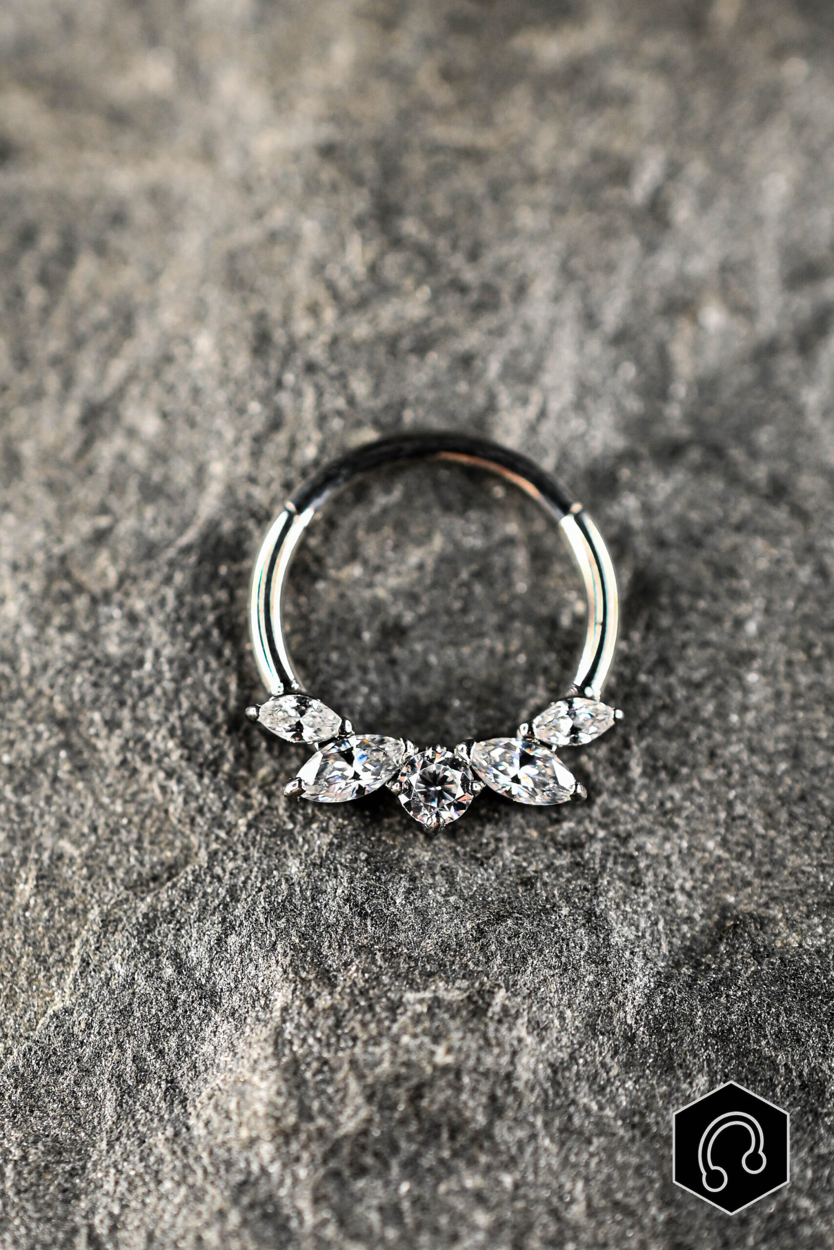 Anneau Titane Argenté Aurora Petals