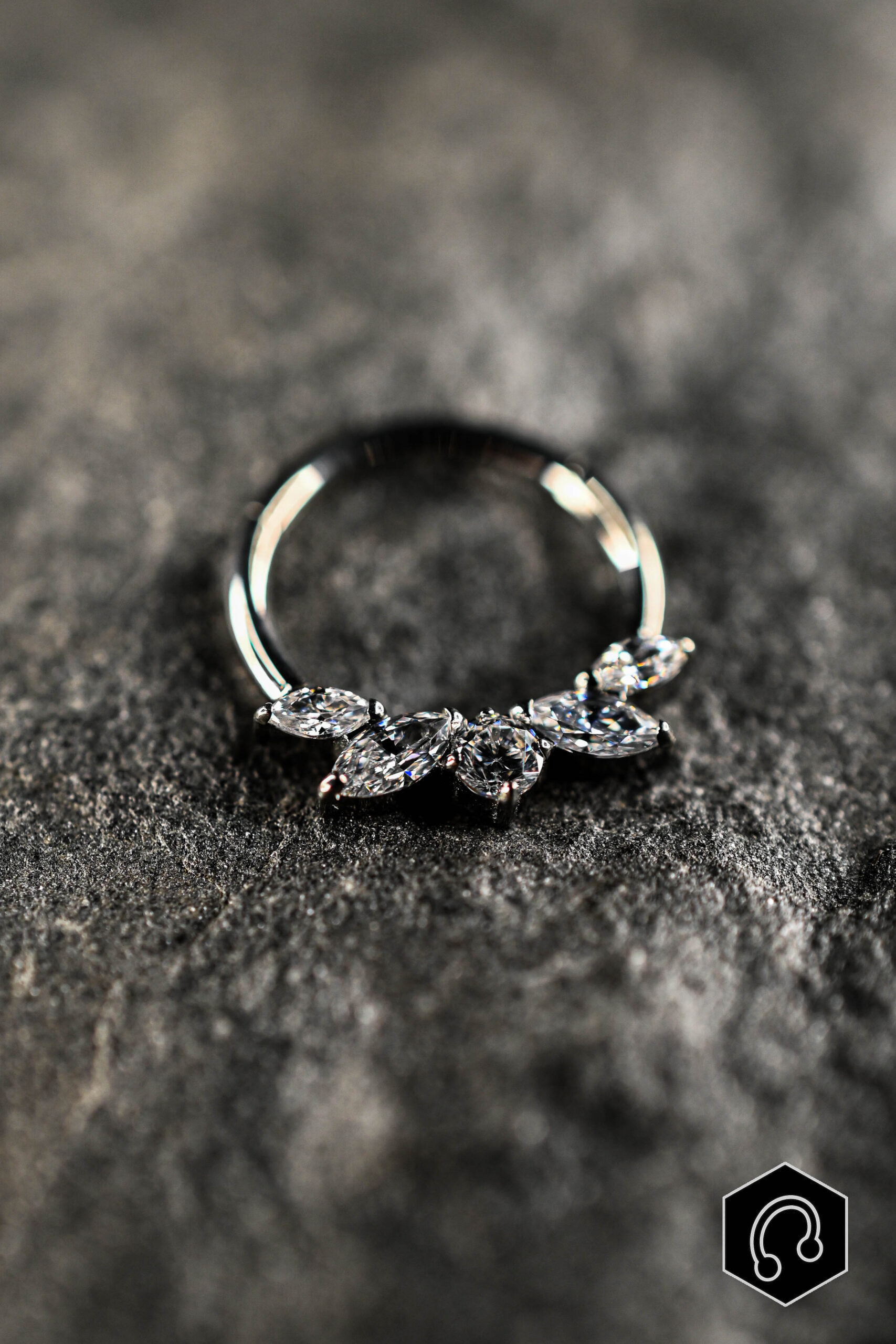 Anneau Titane Argenté Aurora Petals