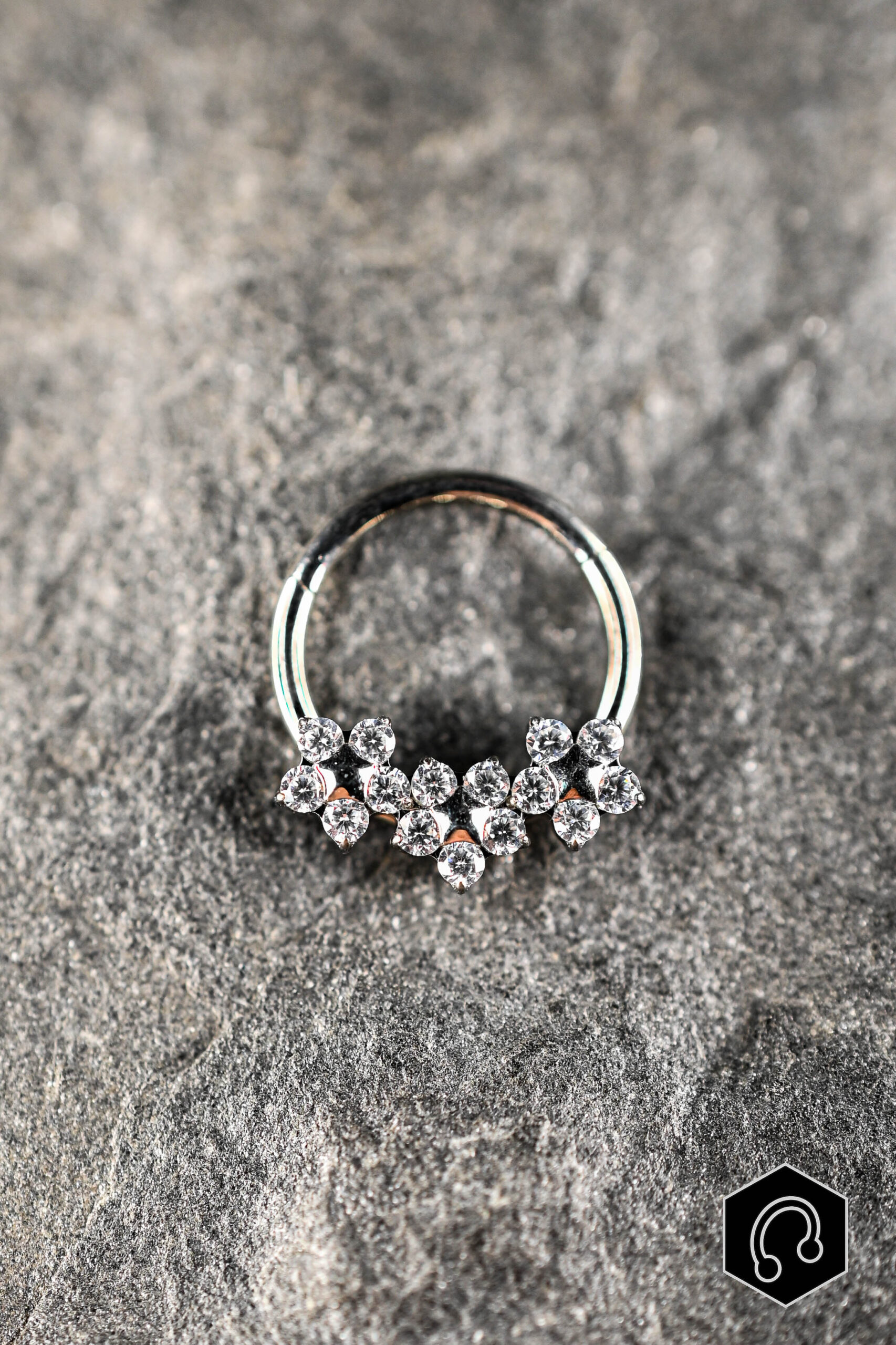 Anneau Titane Argenté Riviera Bloom