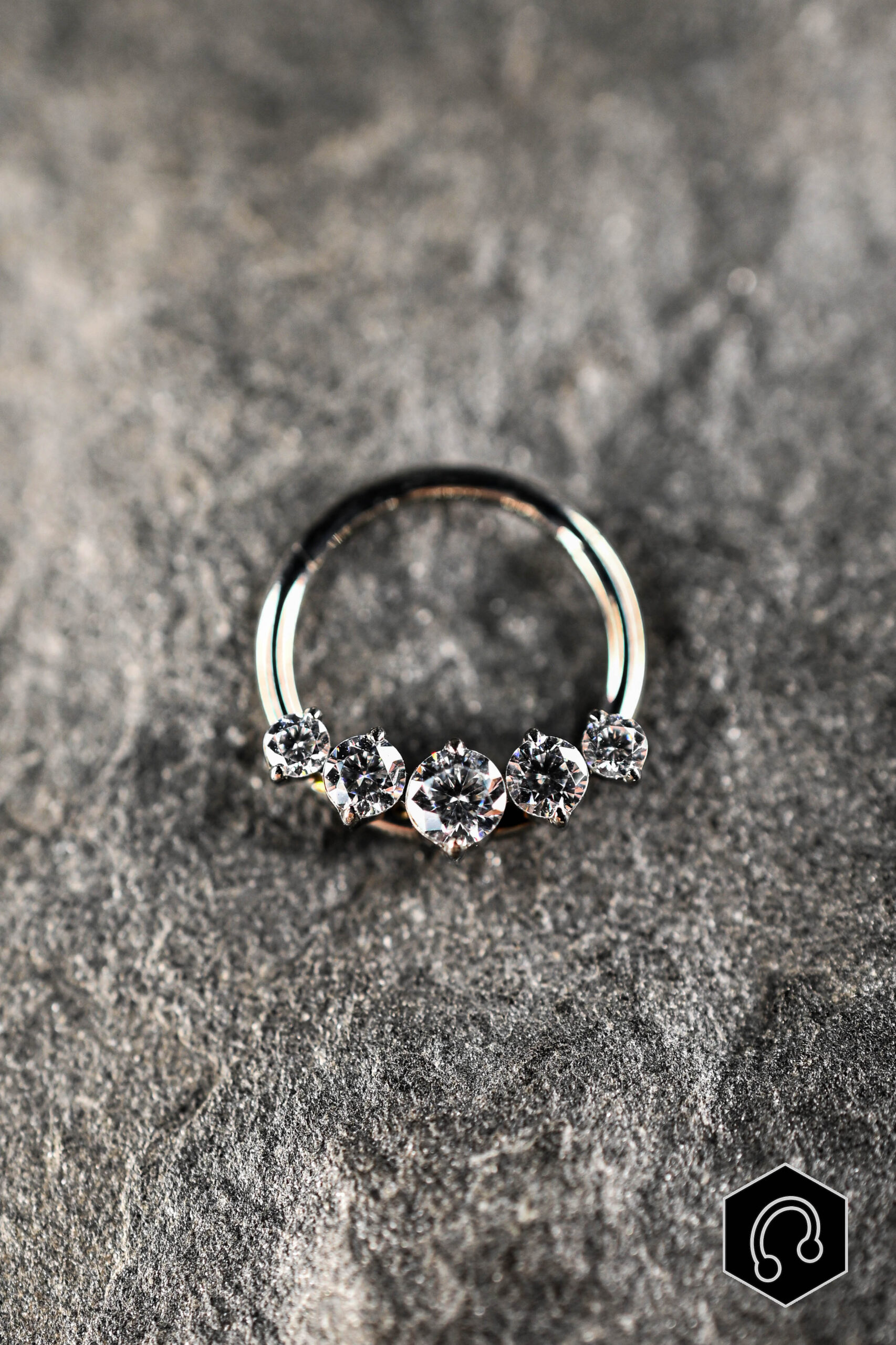 Anneau Clicker Titane Argenté Cléa