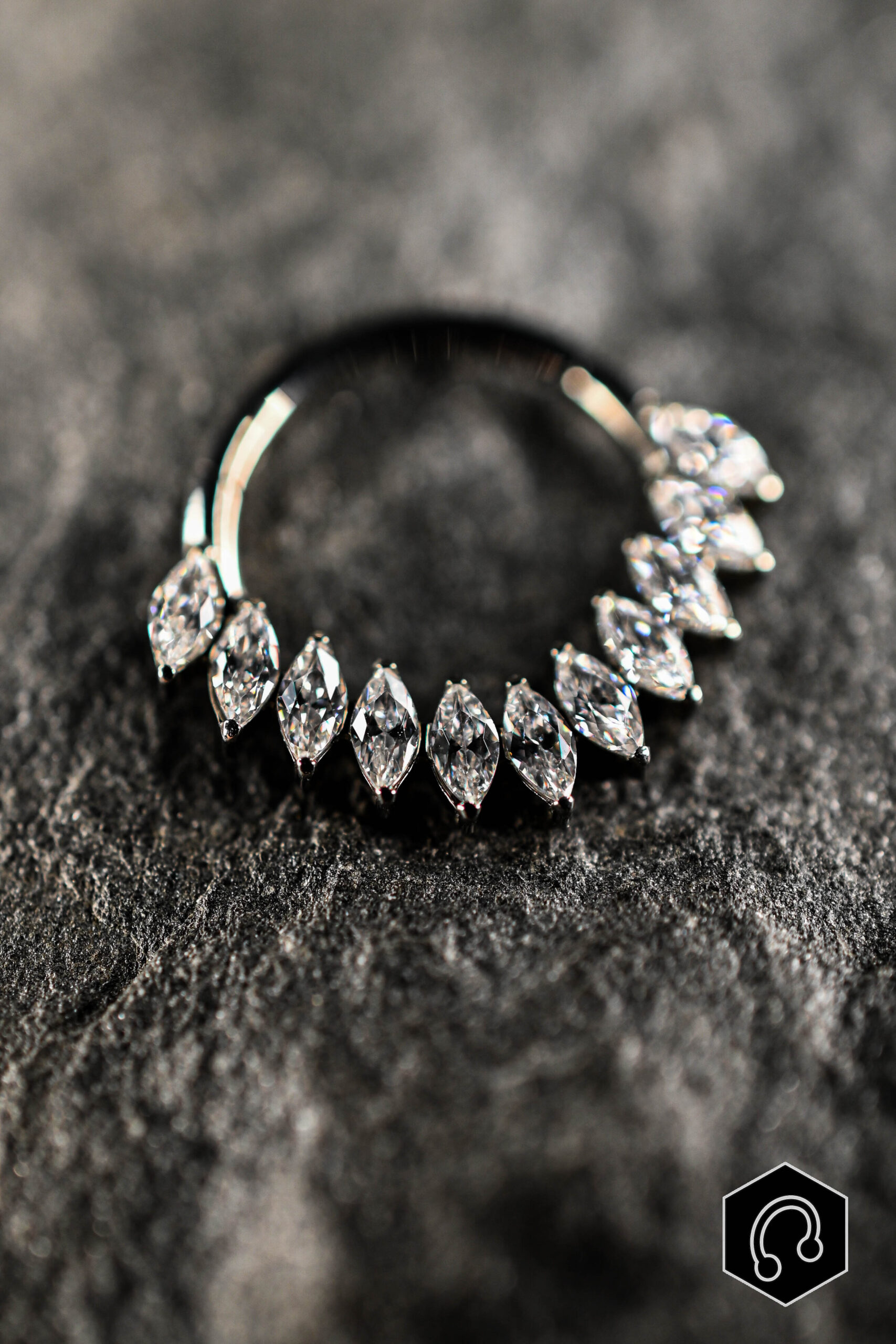 Anneau Clicker Titane Silver Bloom