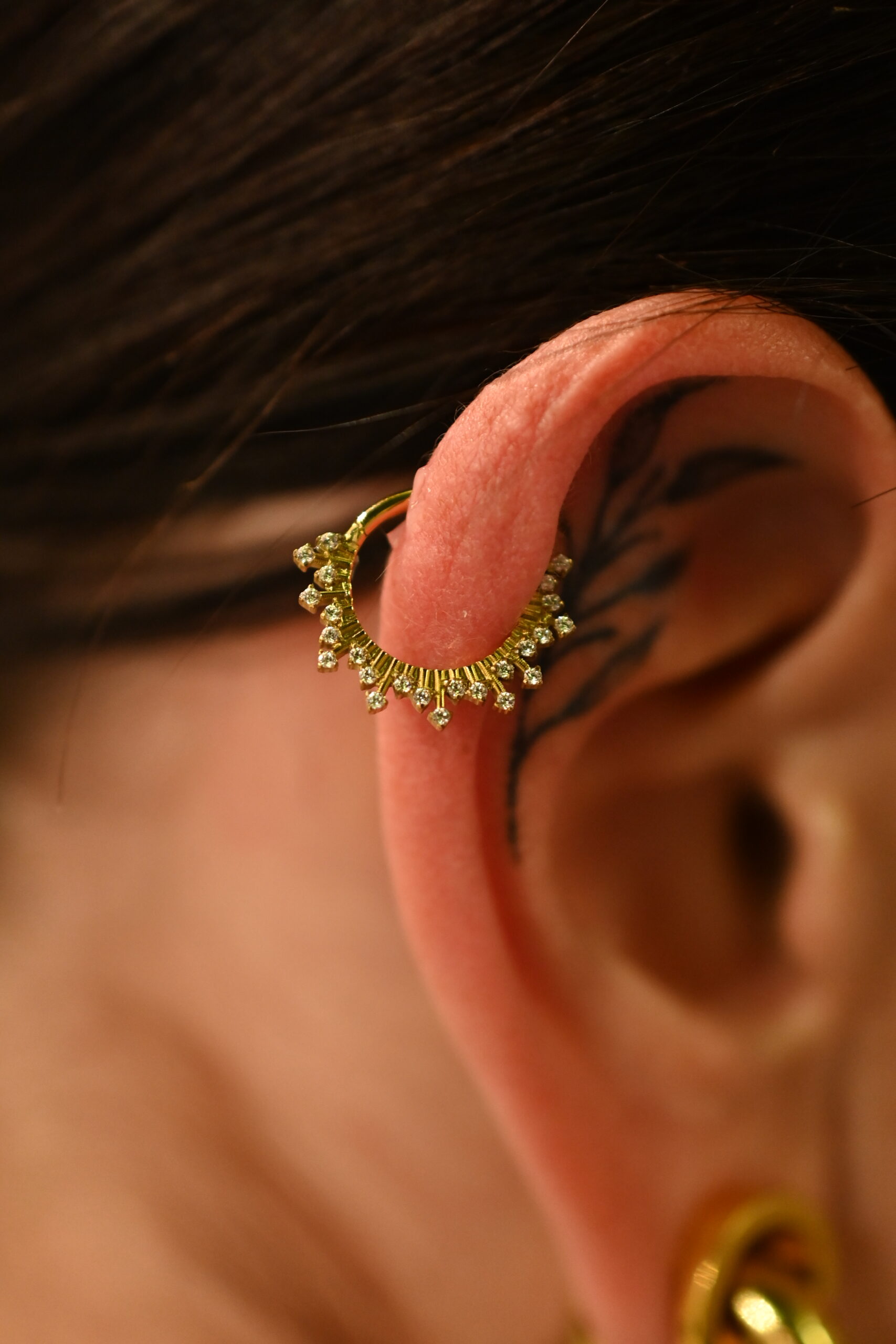 Anneau Titane Doré Radiant Crown