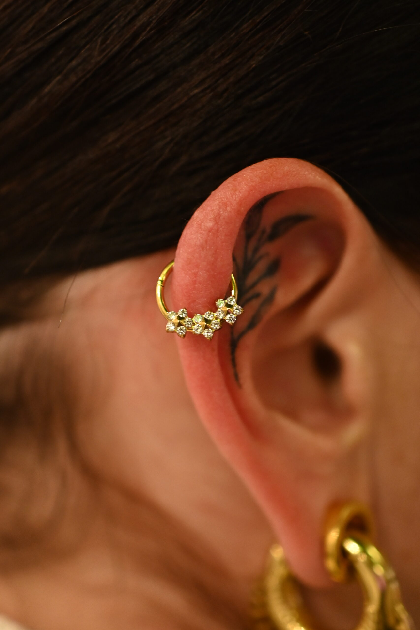 Anneau Titane Doré Riviera Bloom