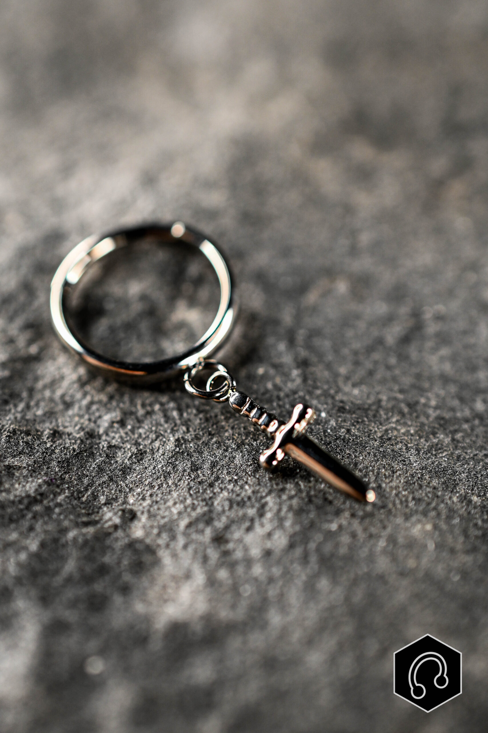 Anneau Clicker Titane Argenté Blade