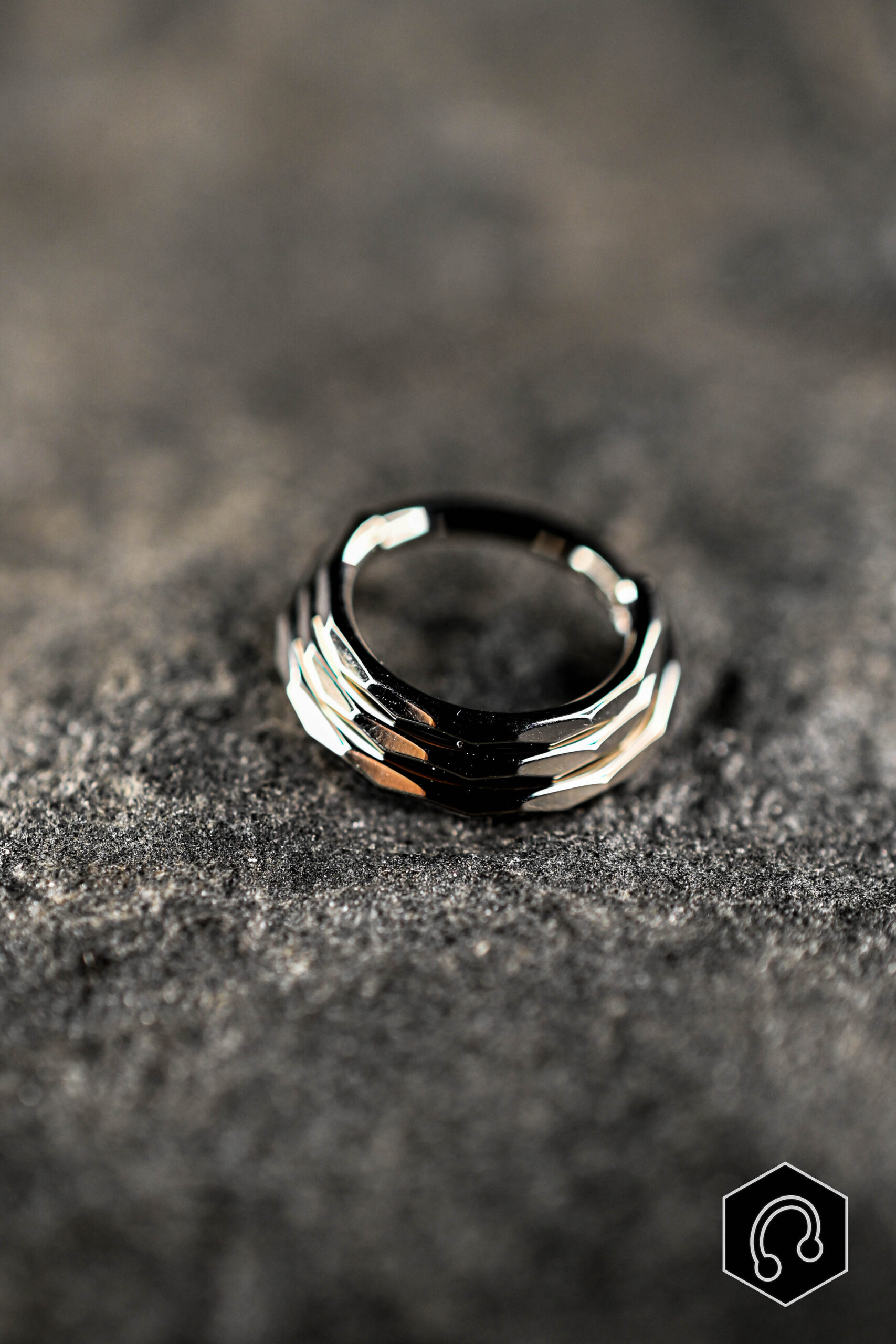 Anneau Titane Argenté Edge