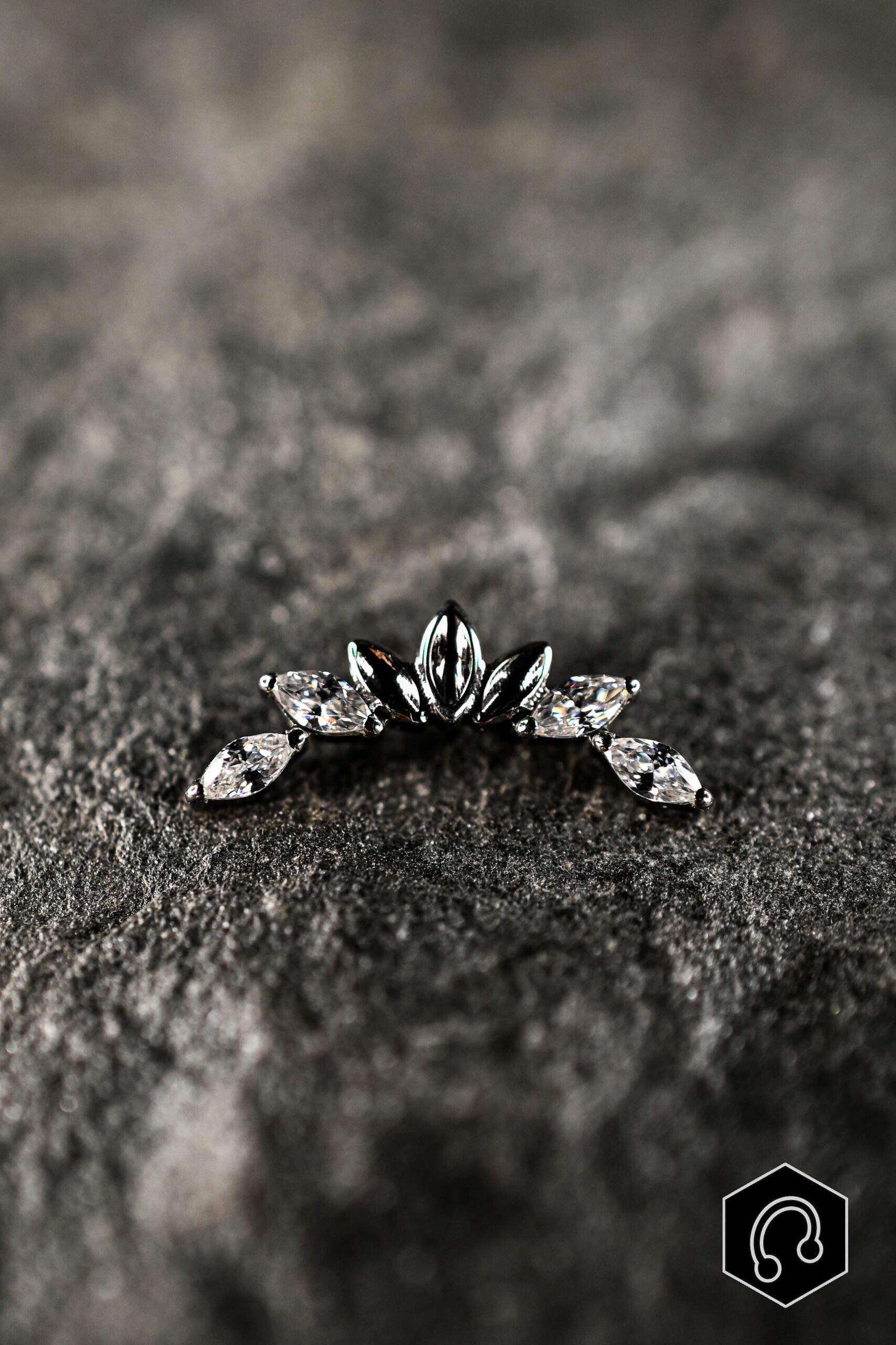 Labret Titane Blossom Argenté