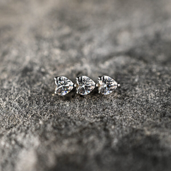 Labret Titane Argenté Trinity Heart