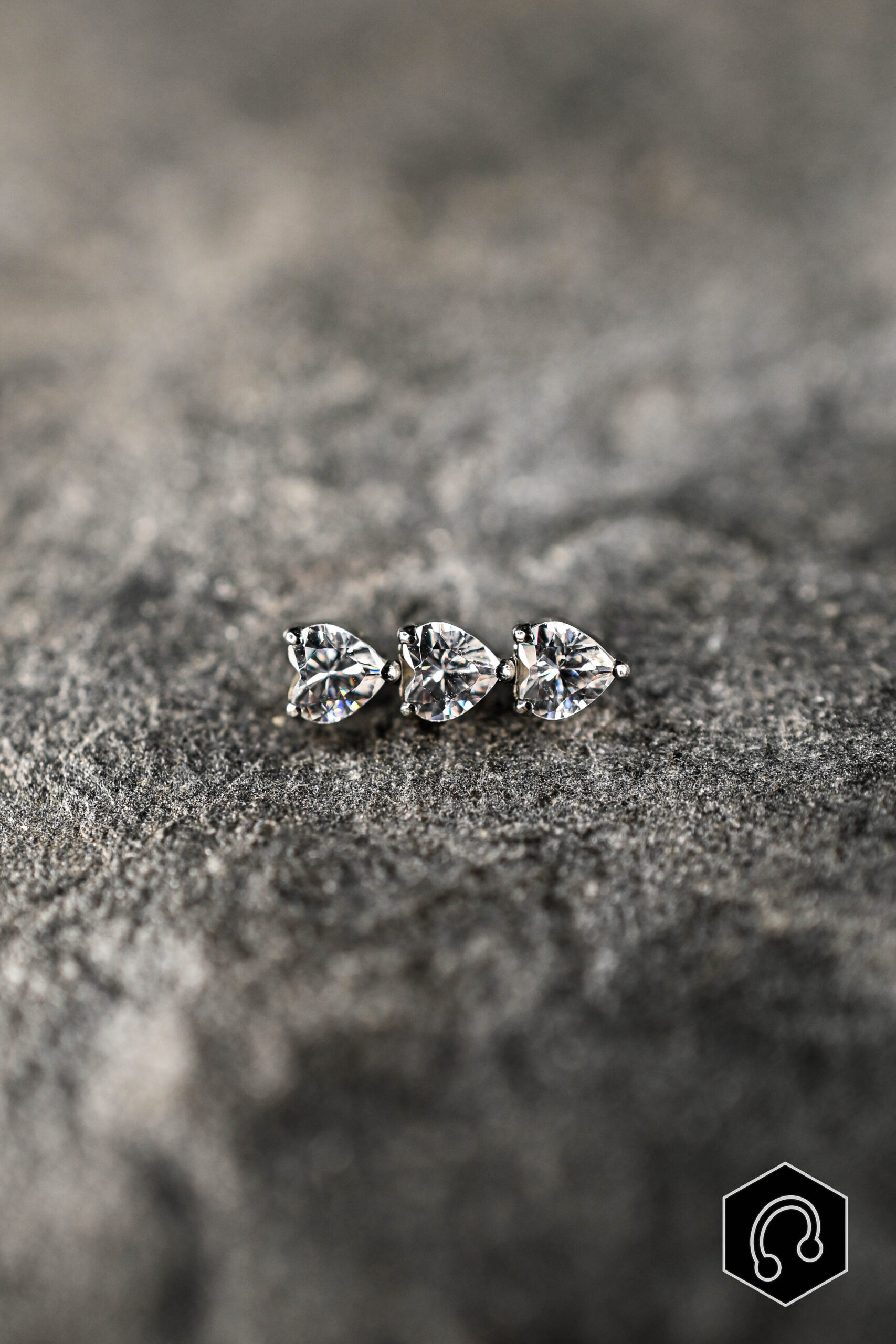 Labret Titane Argenté Trinity Heart