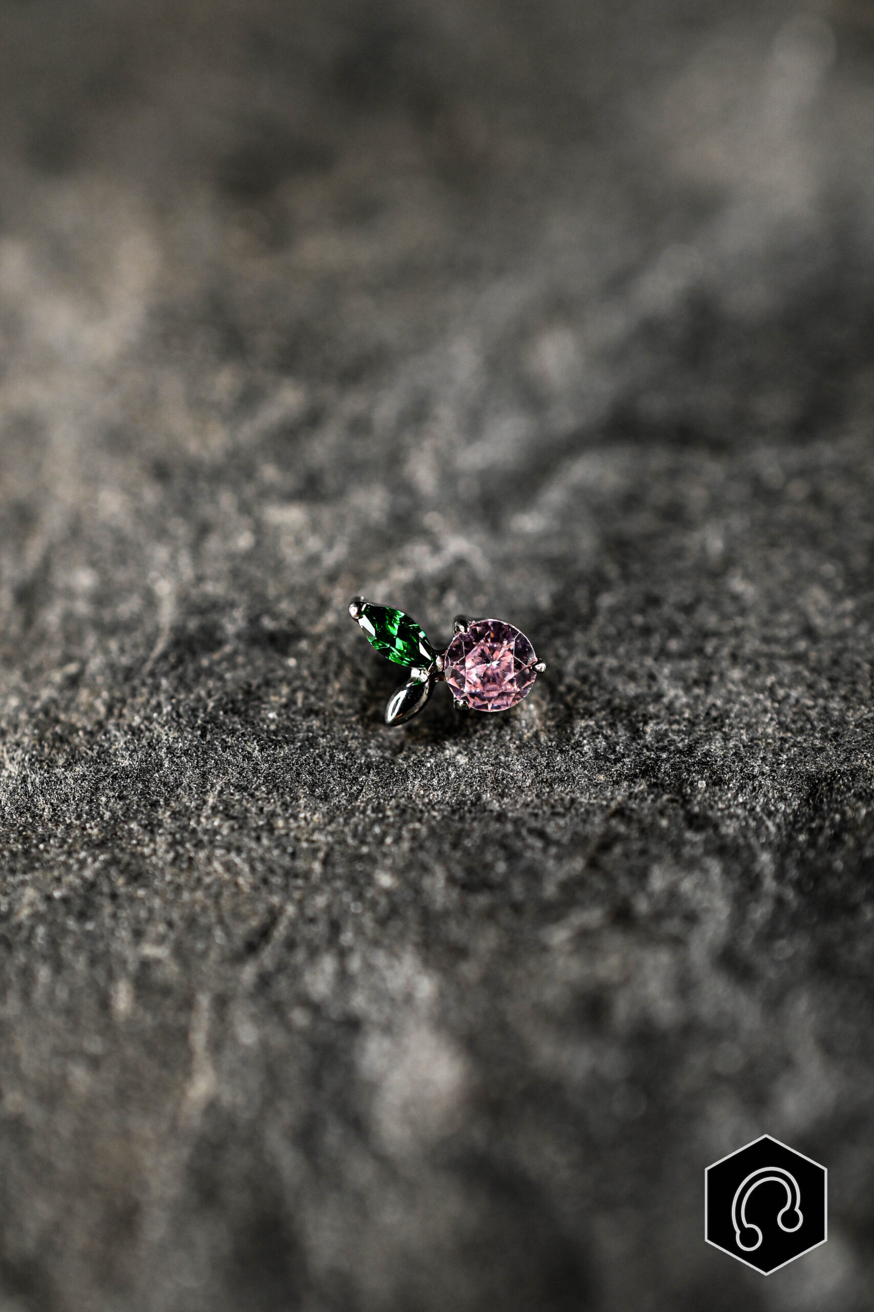 Labret Titane Pink Blossom Gem