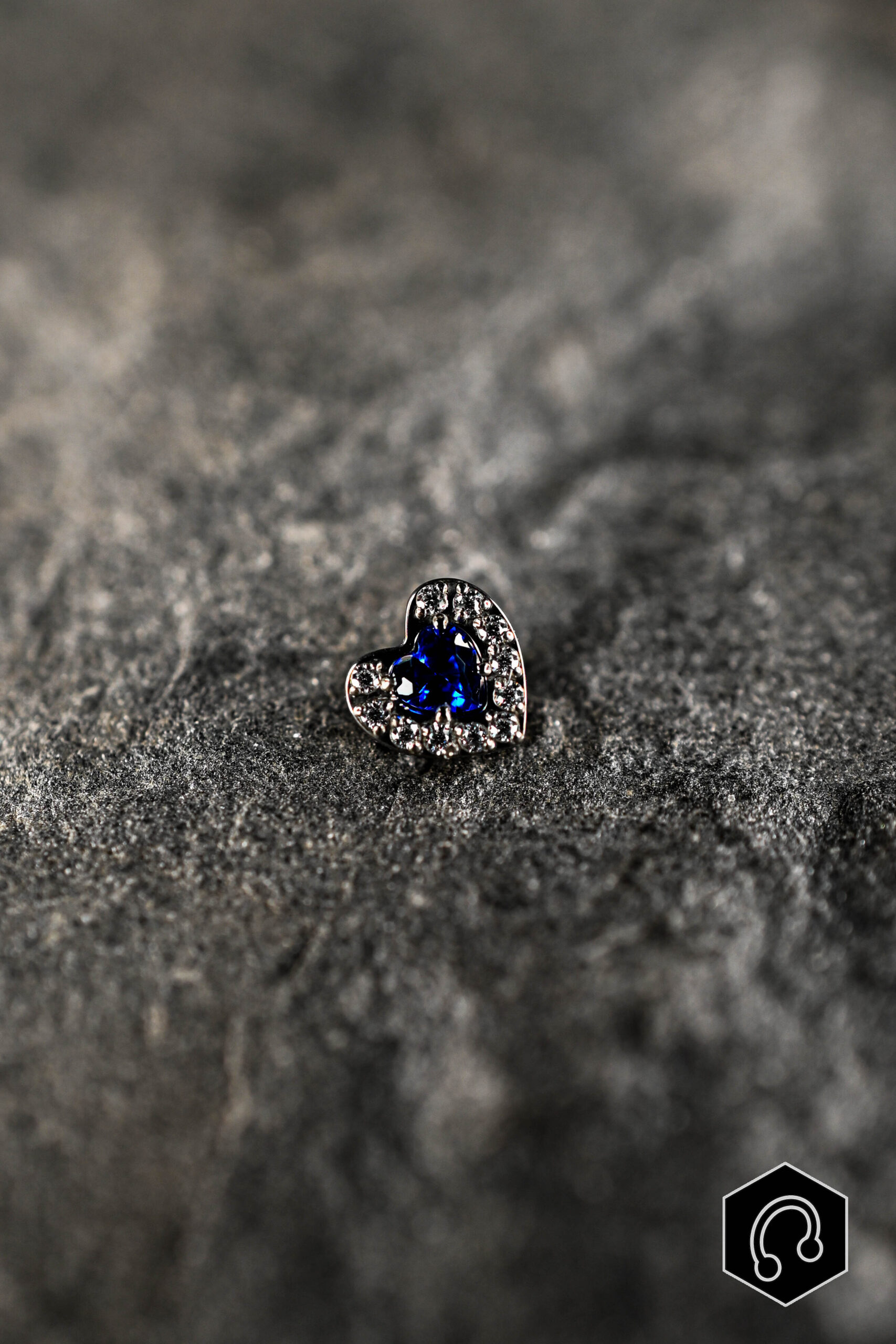 Labret Titane Blue Heart Kiss