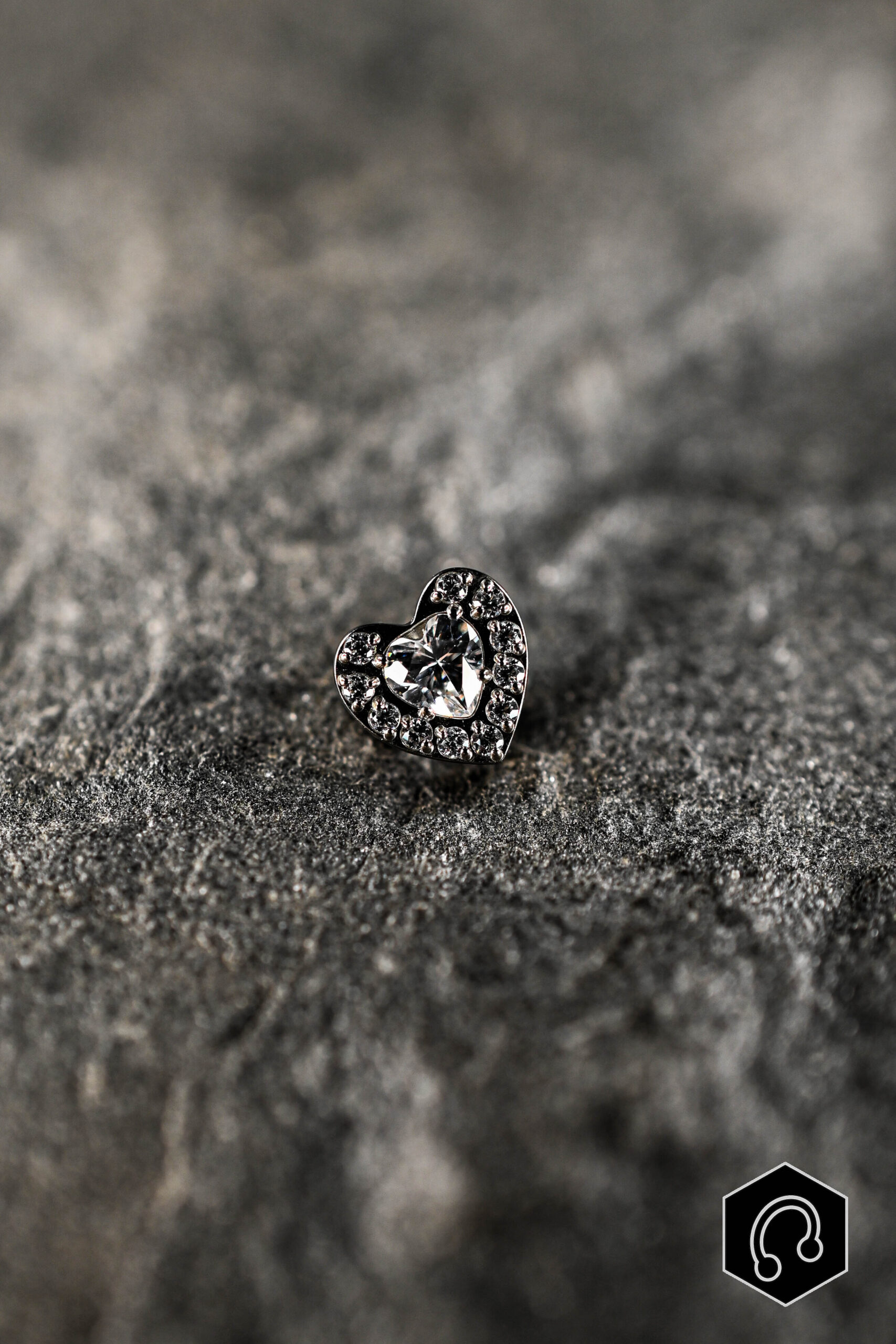 Labret Titane Argenté Heart Kiss