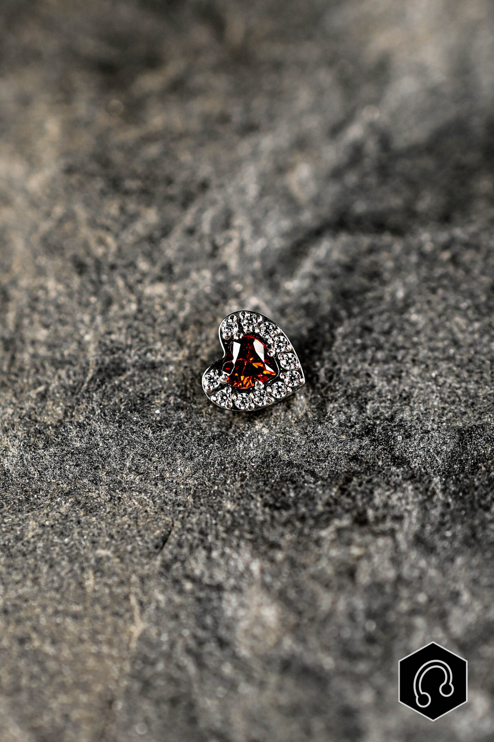 Labret Titane Red Heart Kiss