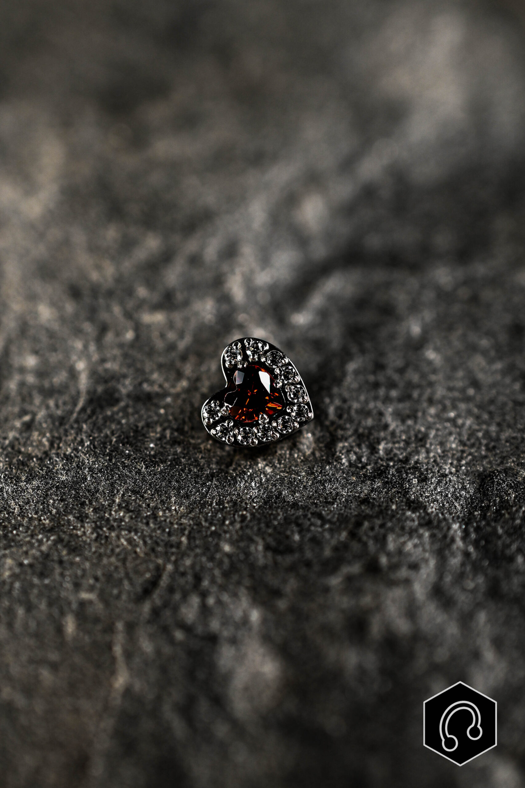 Labret Titane Red Heart Kiss