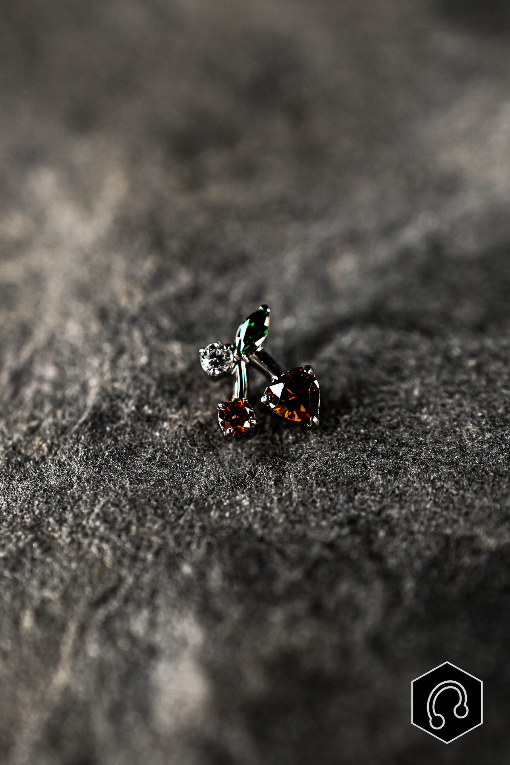 Labret Titane Argenté Cherry Pop