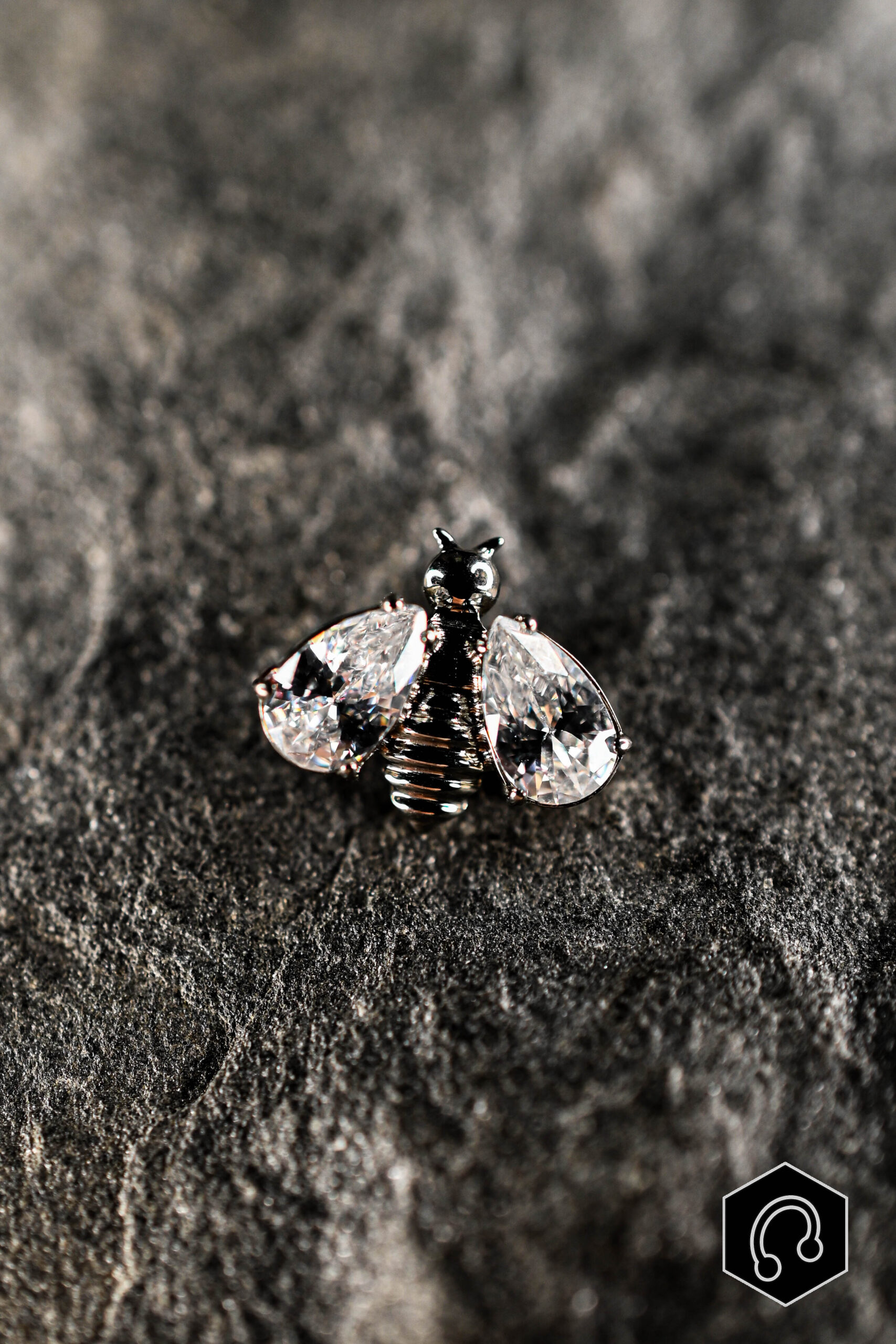 Labret Titane Argenté Queen Bee