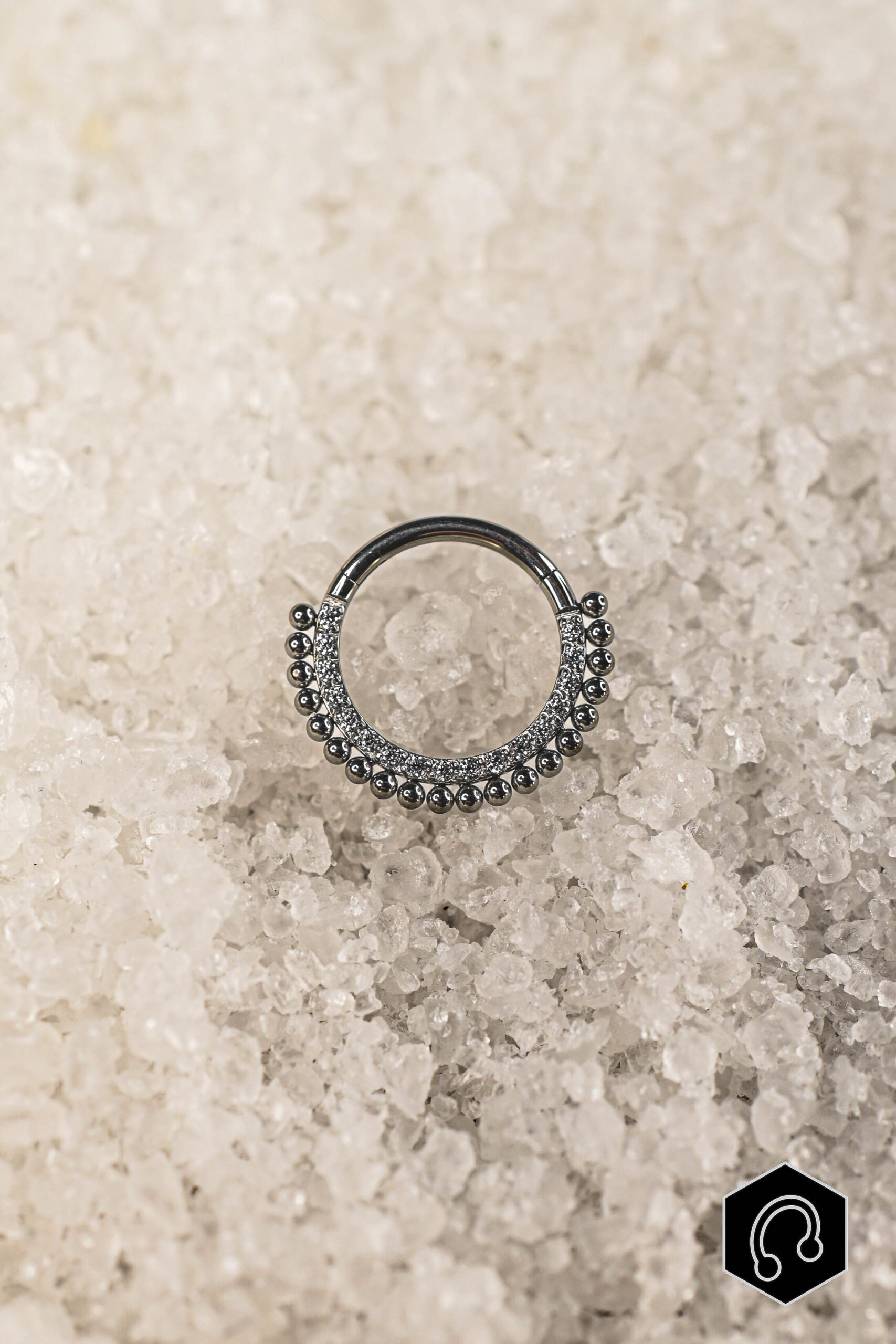 Anneau Titane Clicker Argenté Royal Beads