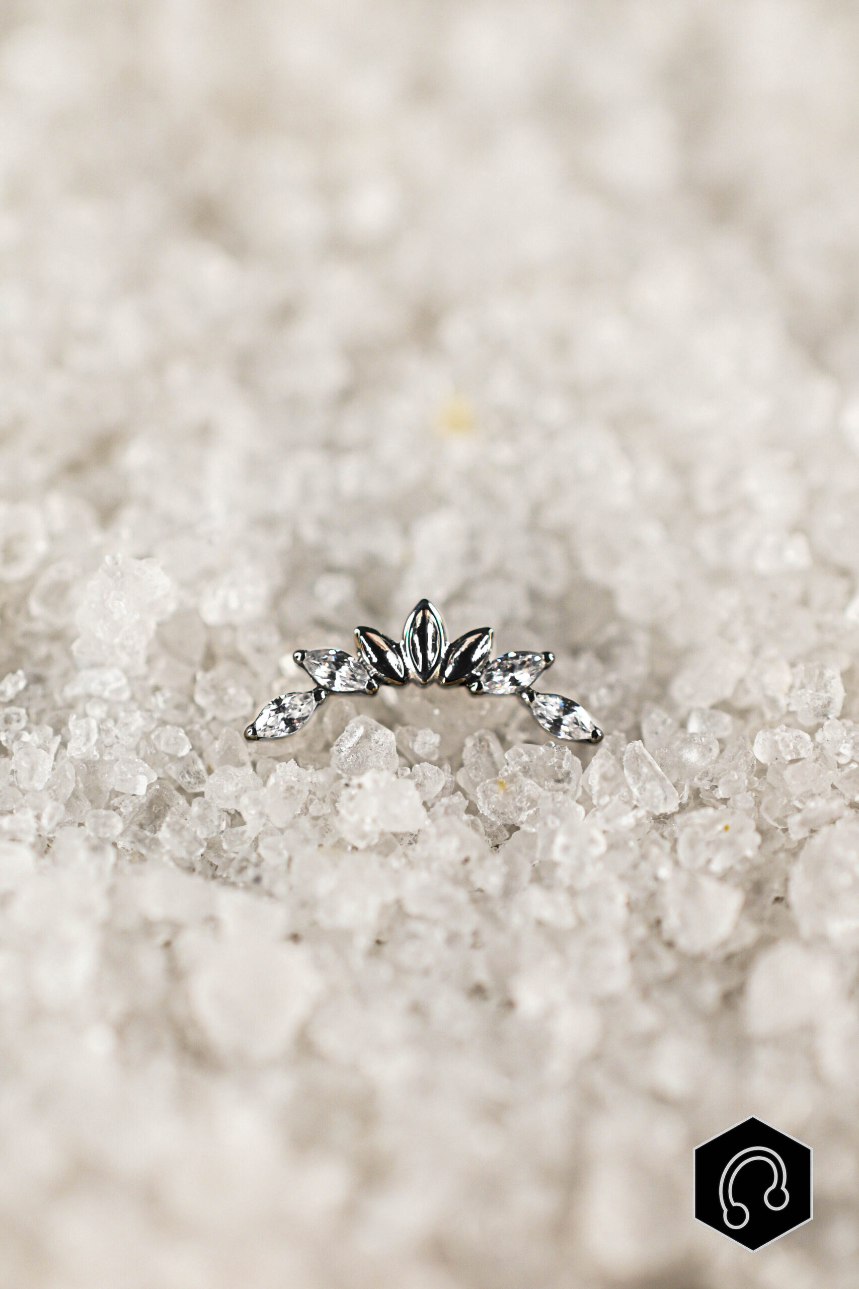 Labret Titane Blossom Argenté