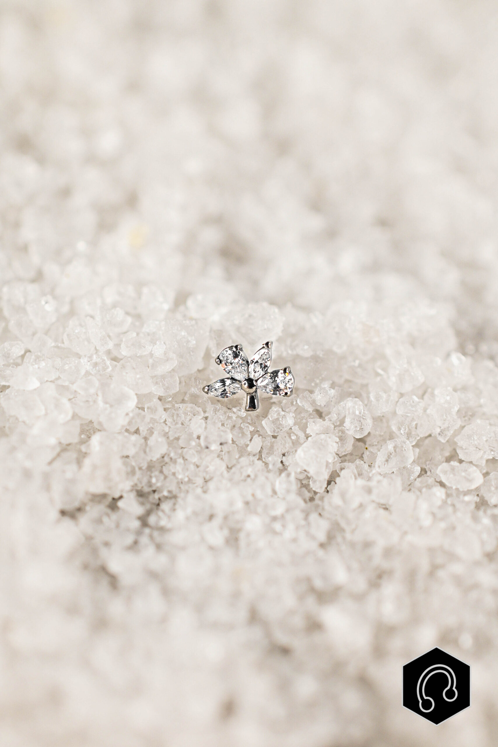 Labret Titane Argenté Obsidia