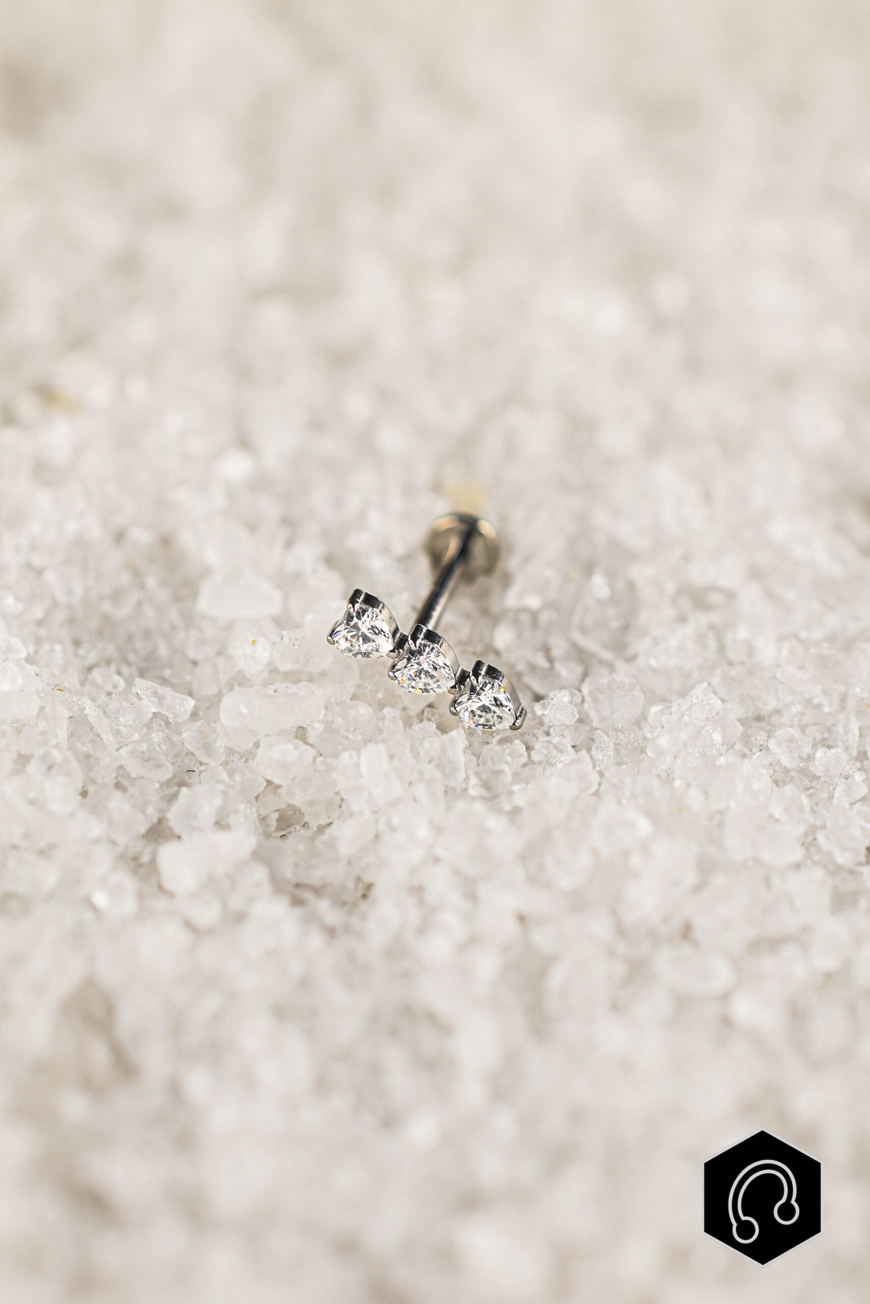 Labret Titane Argenté Trinity Heart