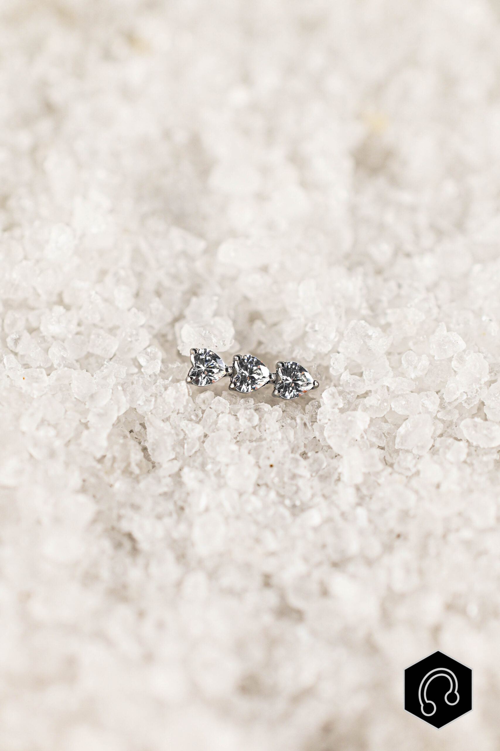 Labret Titane Argenté Trinity Heart