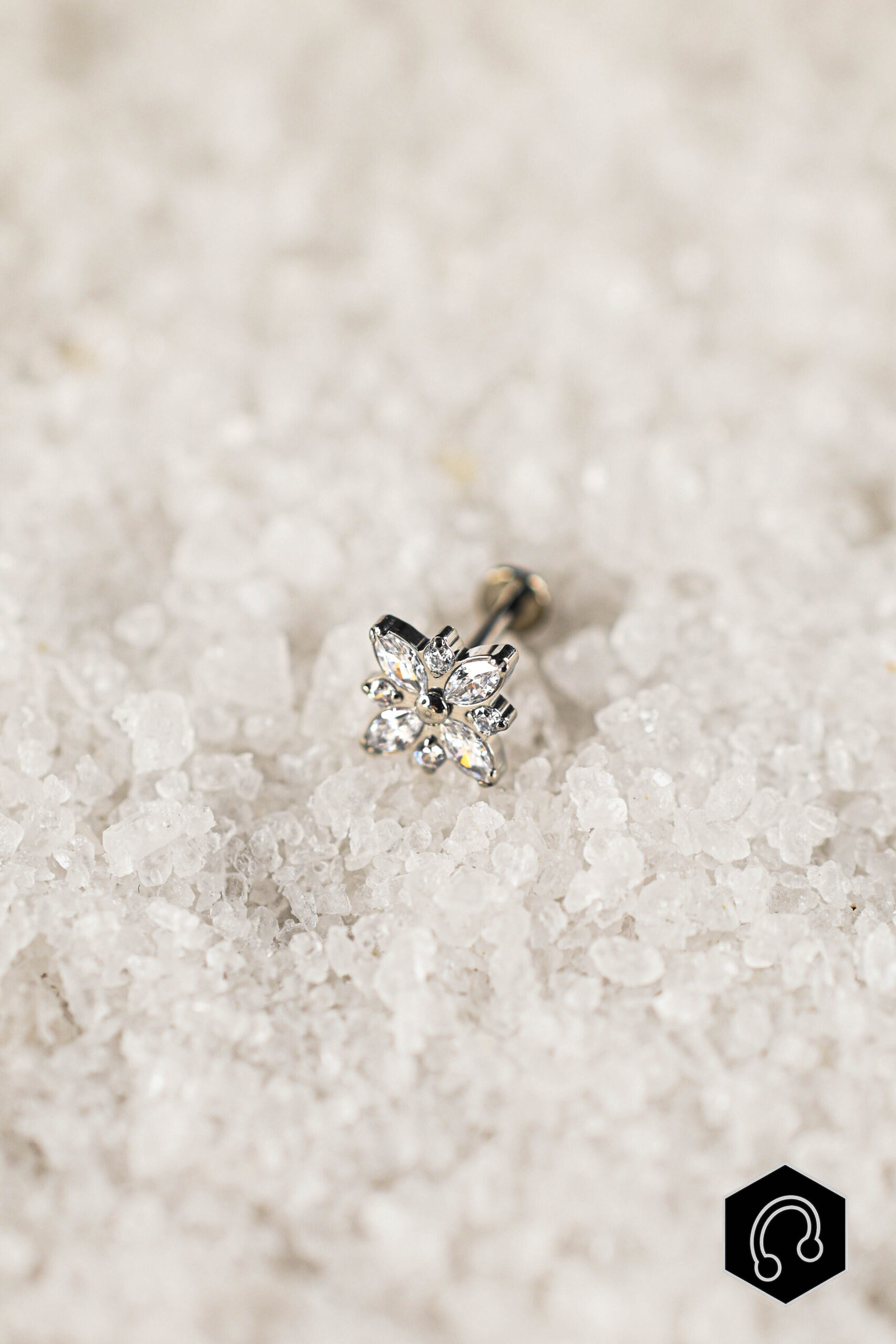 Labret Titane Crystal Bloom Moyen