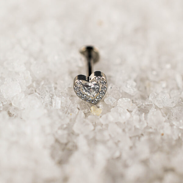 Labret Titane Argenté Heart Kiss
