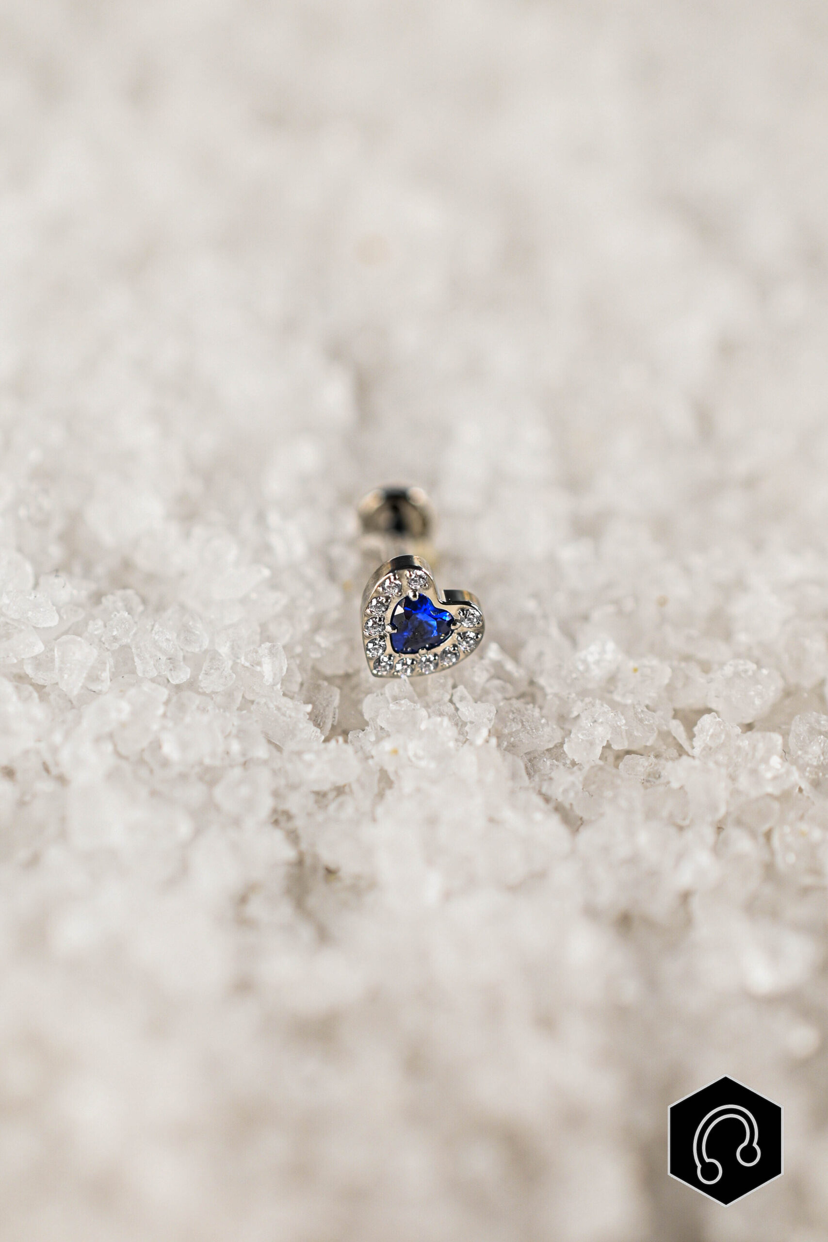 Labret Titane Blue Heart Kiss