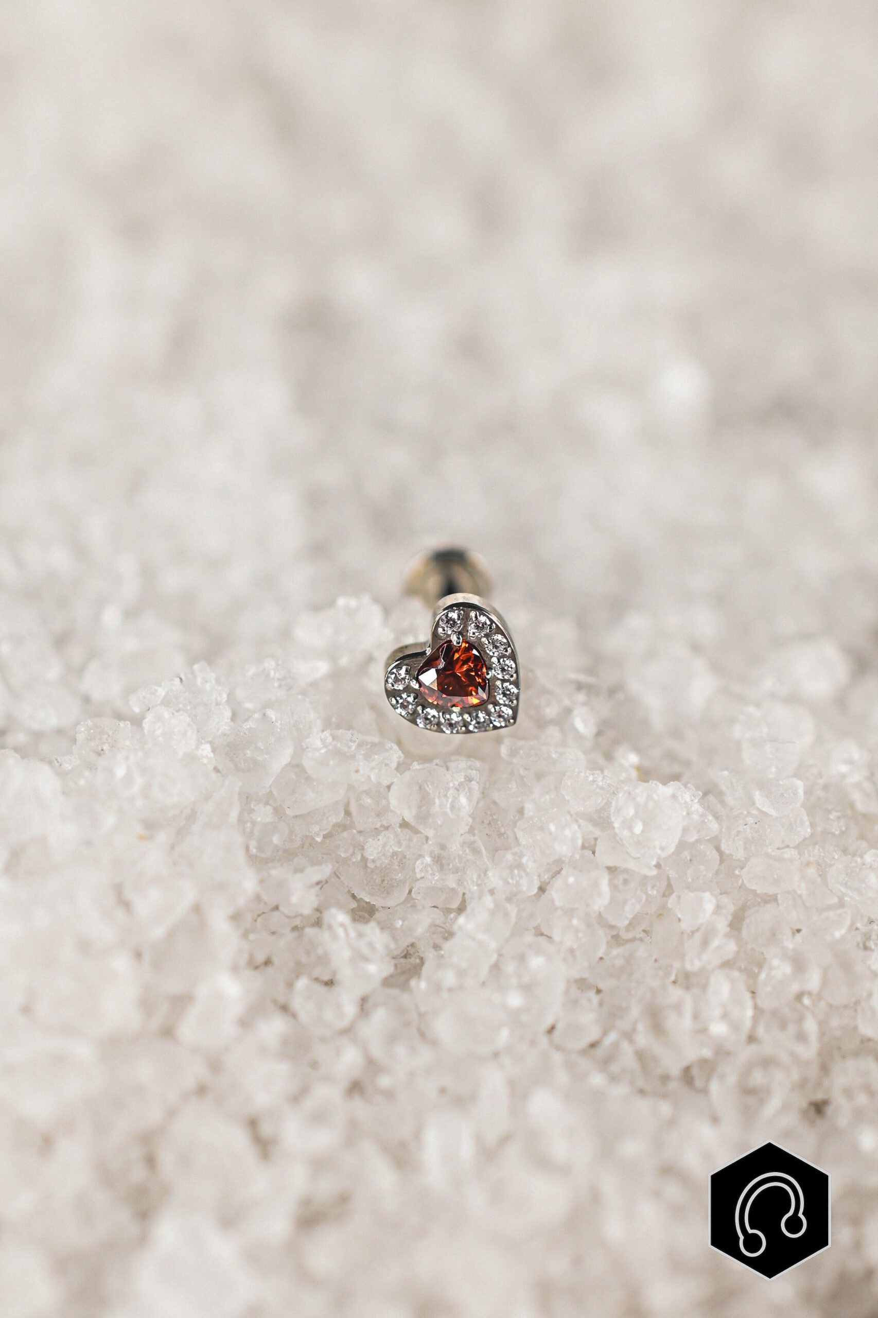 Labret Titane Red Heart Kiss