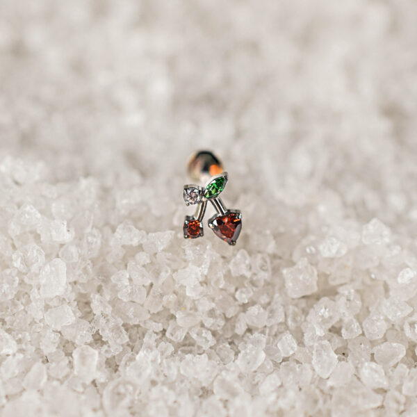 Labret Titane Argenté Cherry Pop