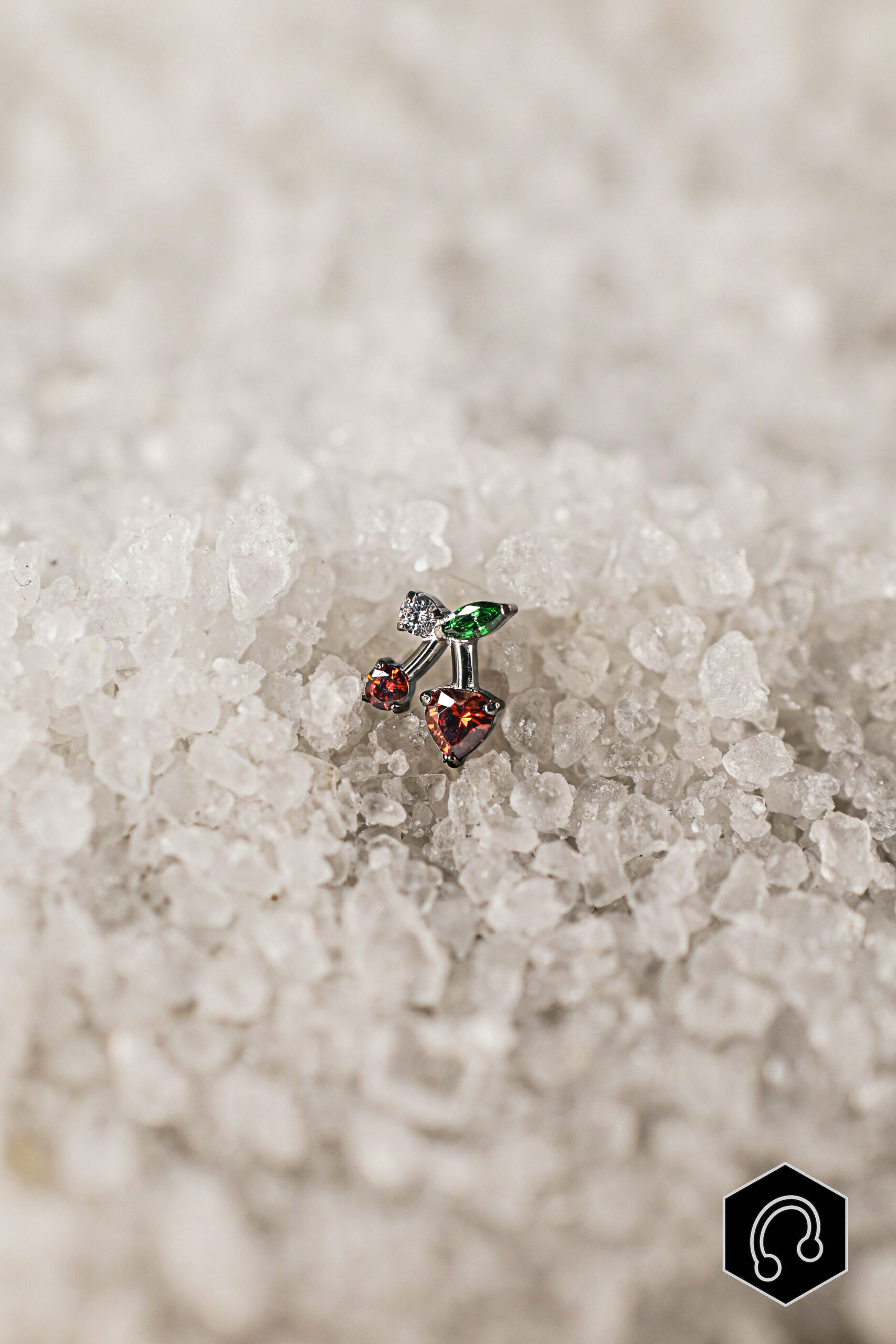 Labret Titane Argenté Cherry Pop