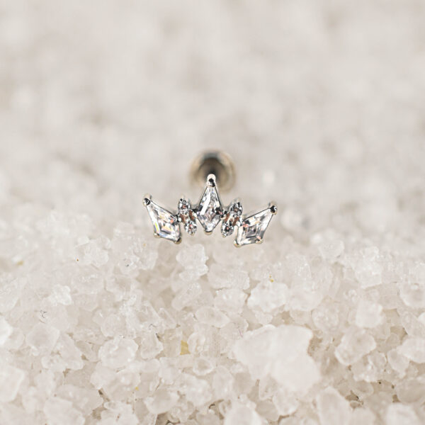 Labret Titane Argenté Crystal Crown
