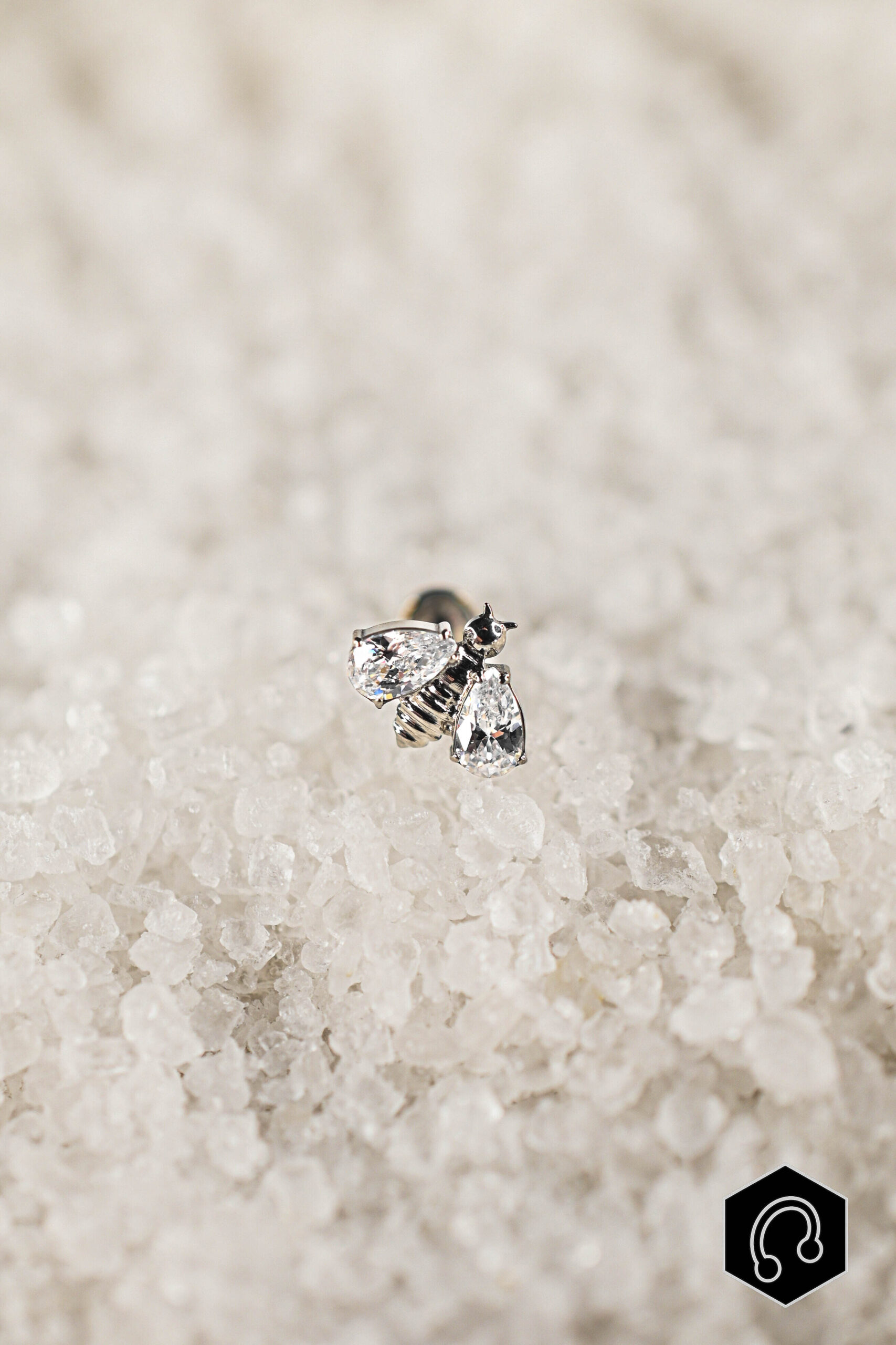 Labret Titane Argenté Queen Bee