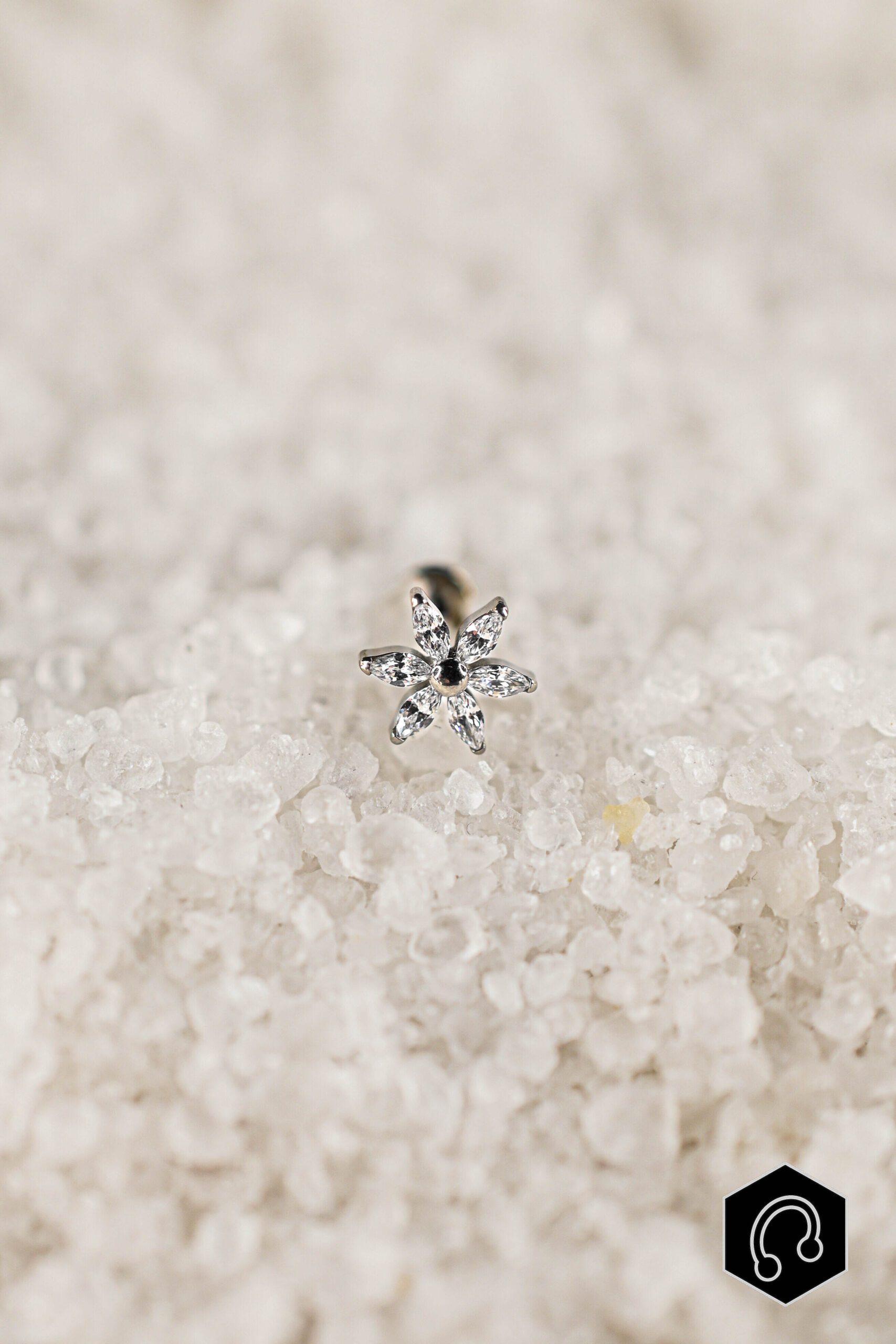 Labret titane argenté Bloom Éclatant