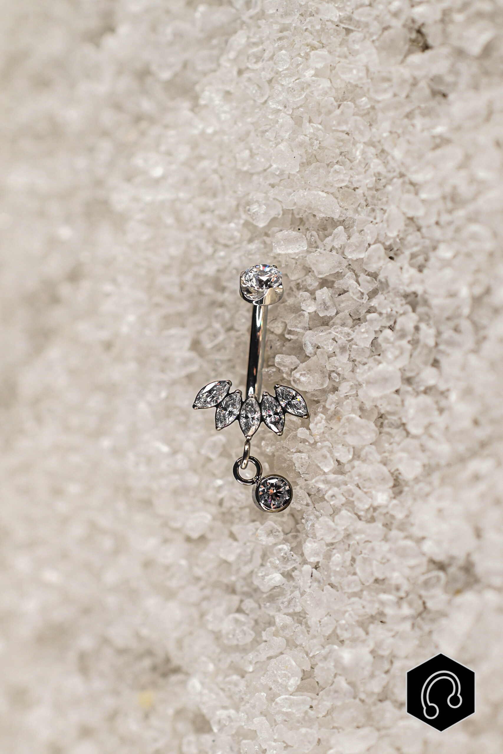 Banane Nombril Titane Argenté Crystal Wings