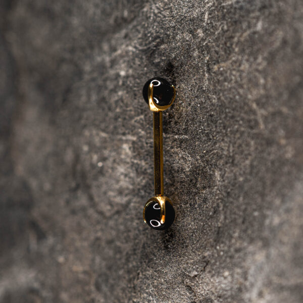 Barre Titane Doré Black Agate
