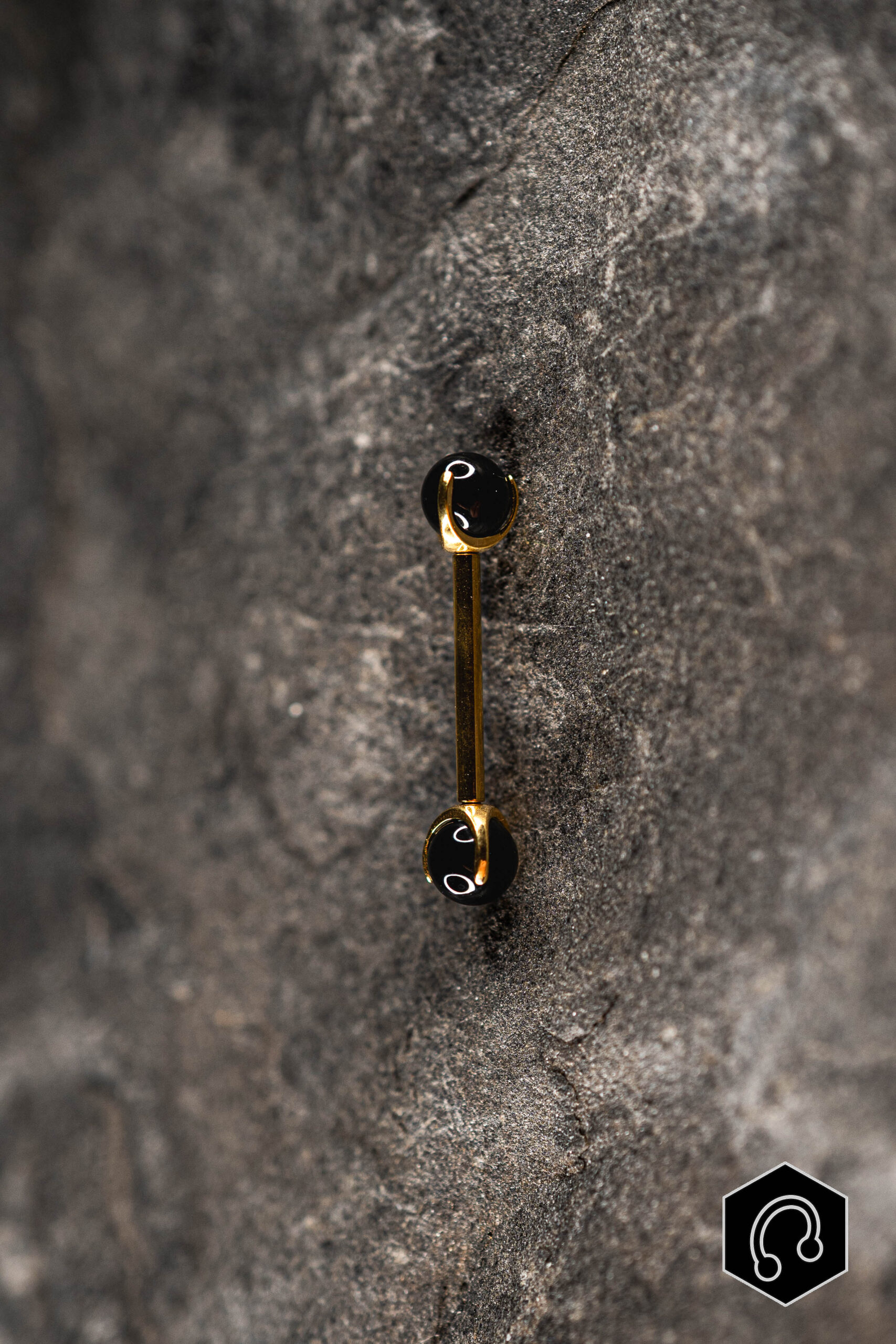 Barre Titane Doré Black Agate