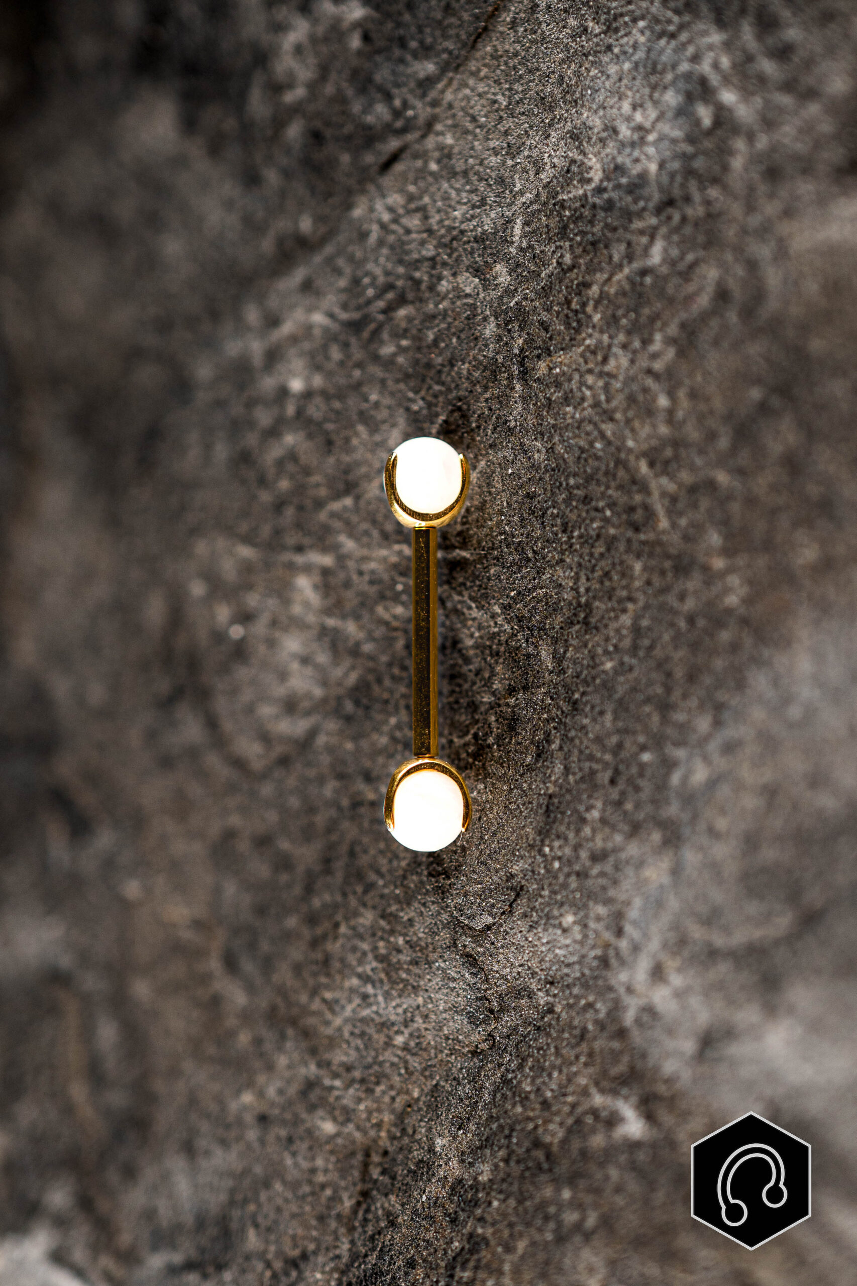 Barre Titane Doré Pierre de Lune