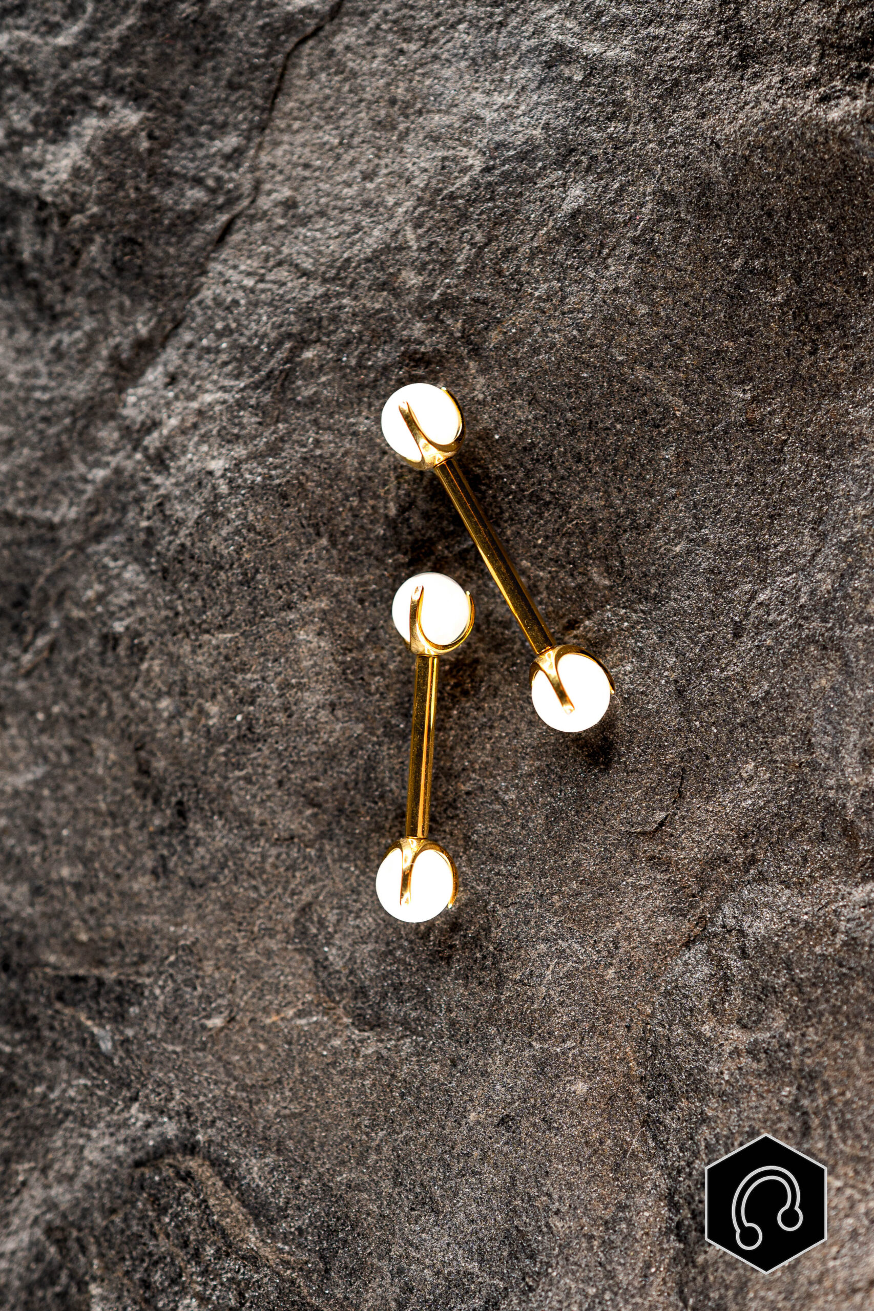 Barre Titane Doré Pierre de Lune