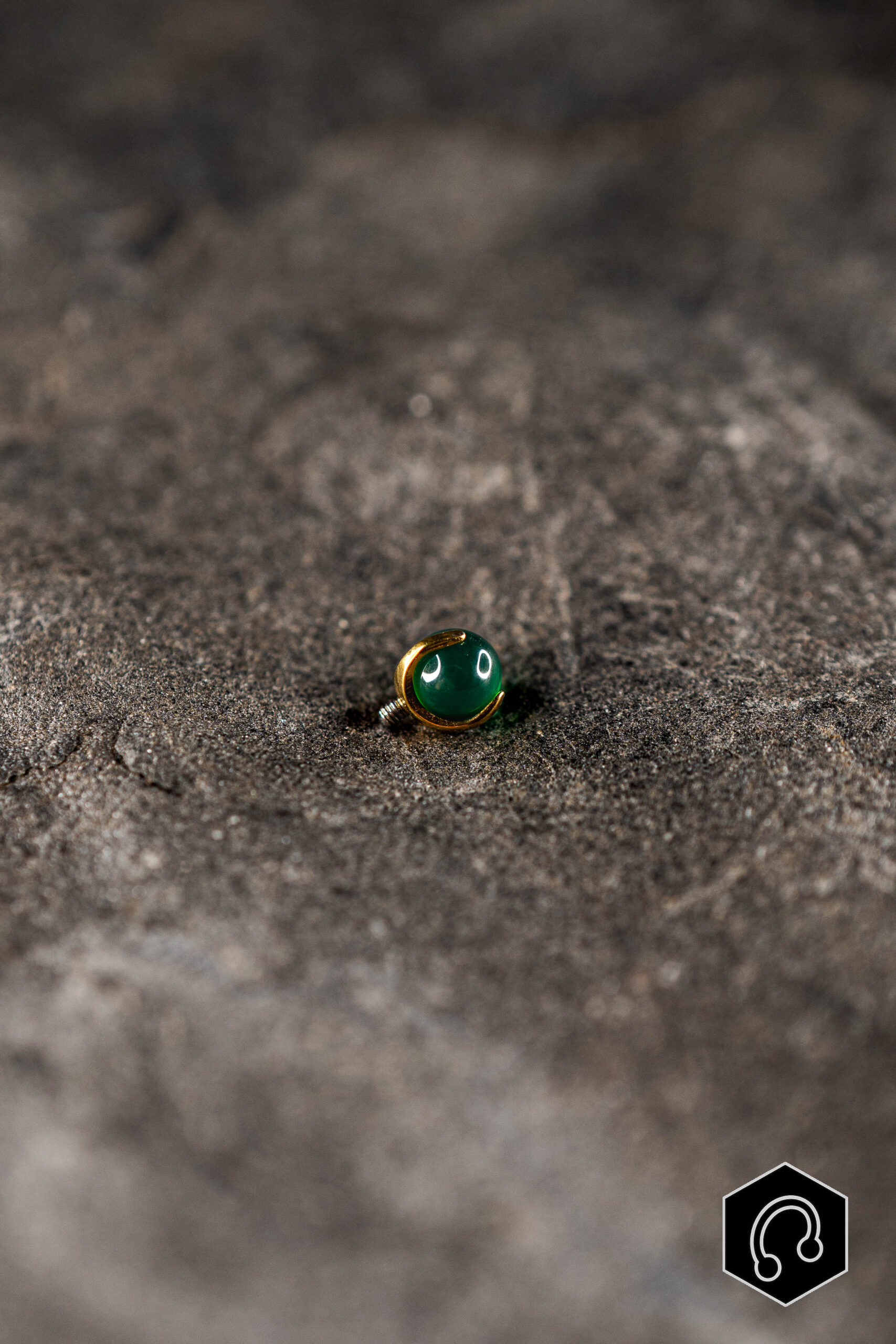 Barre Titane Doré Agate verte