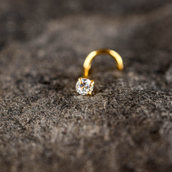 Stud Titane Doré Éclat de Cristal