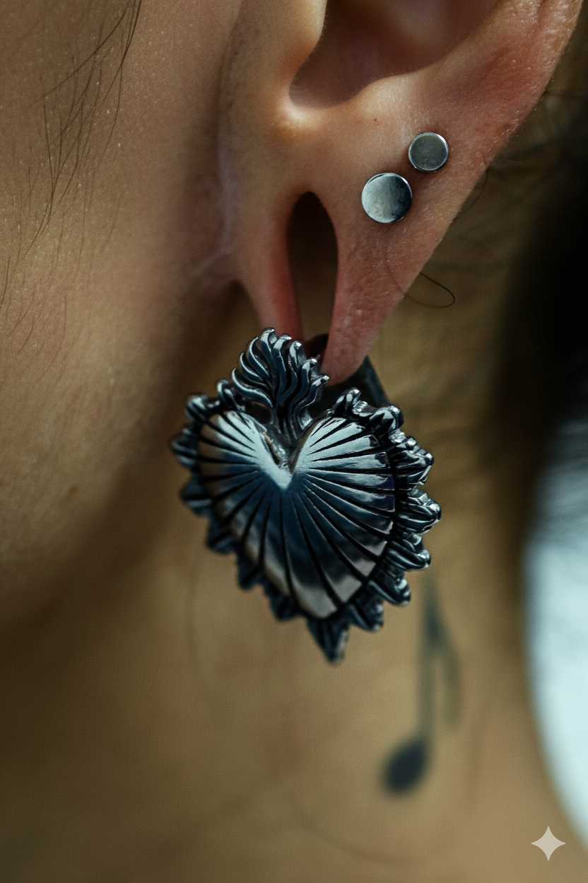 Poids d'oreille Sacred Flame Silver