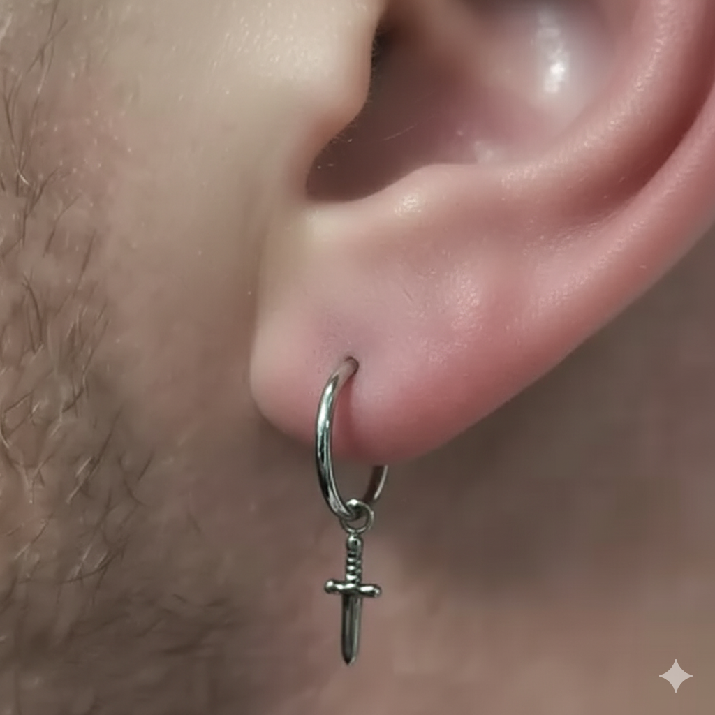 Anneau Clicker Titane Argenté