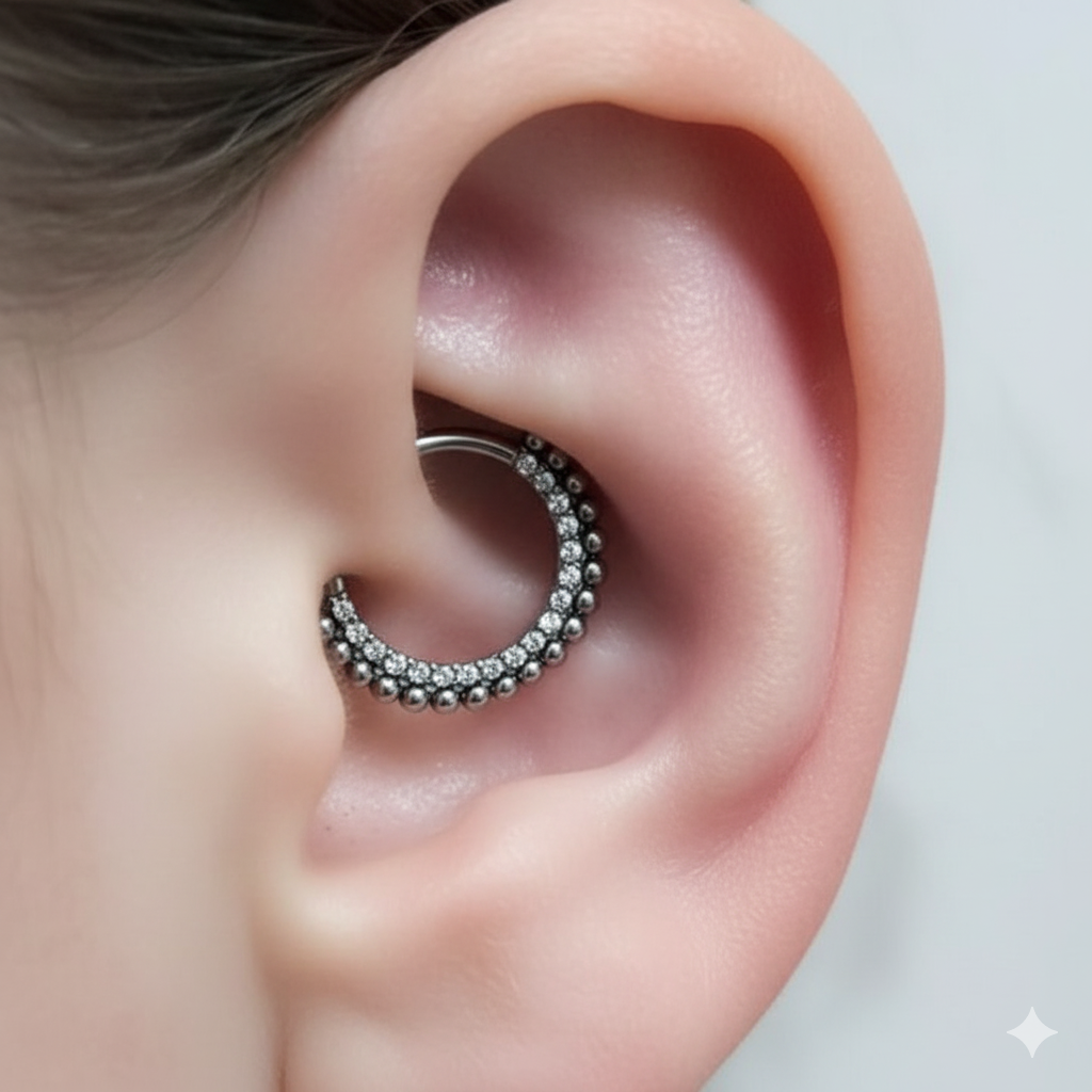 Anneau titane clicker argenté Royal Beads - bijou de piercing en titane