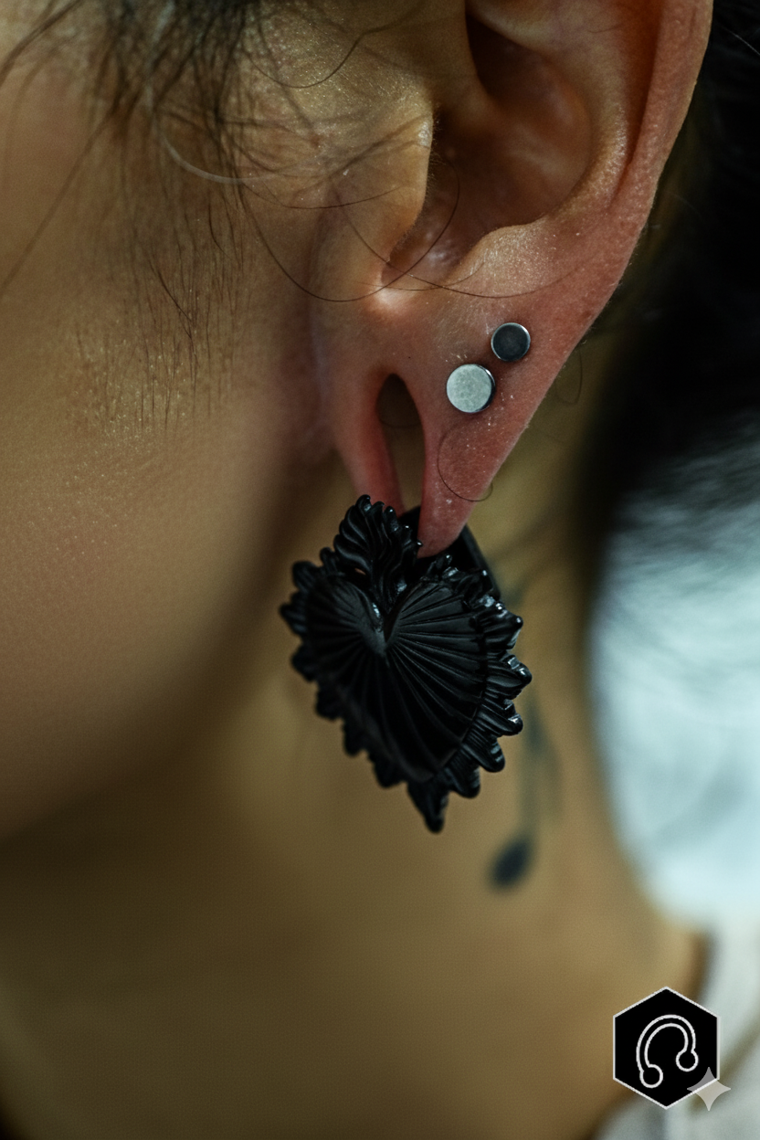 Poids d'oreille Sacred Flame Black