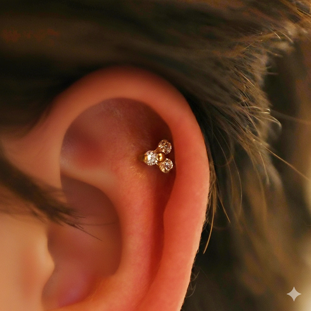 Labret Titane Doré Trinity Spark