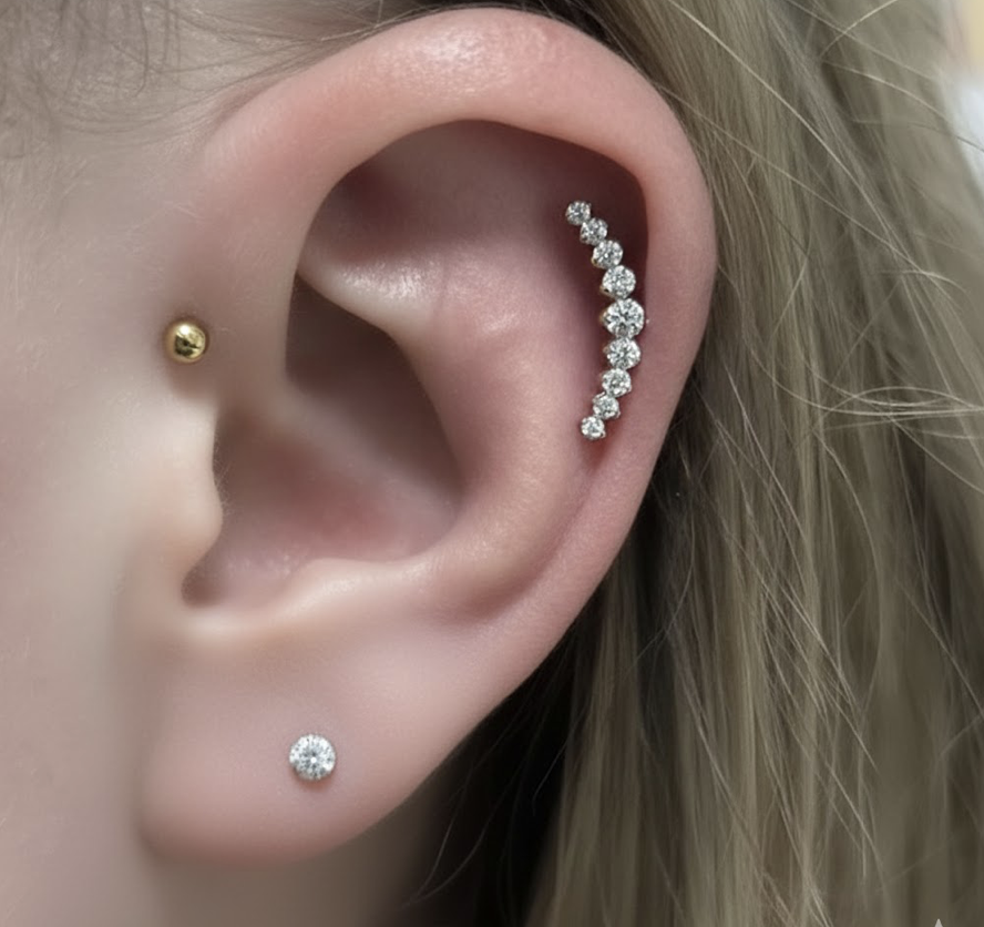 labret titane doré Soleia