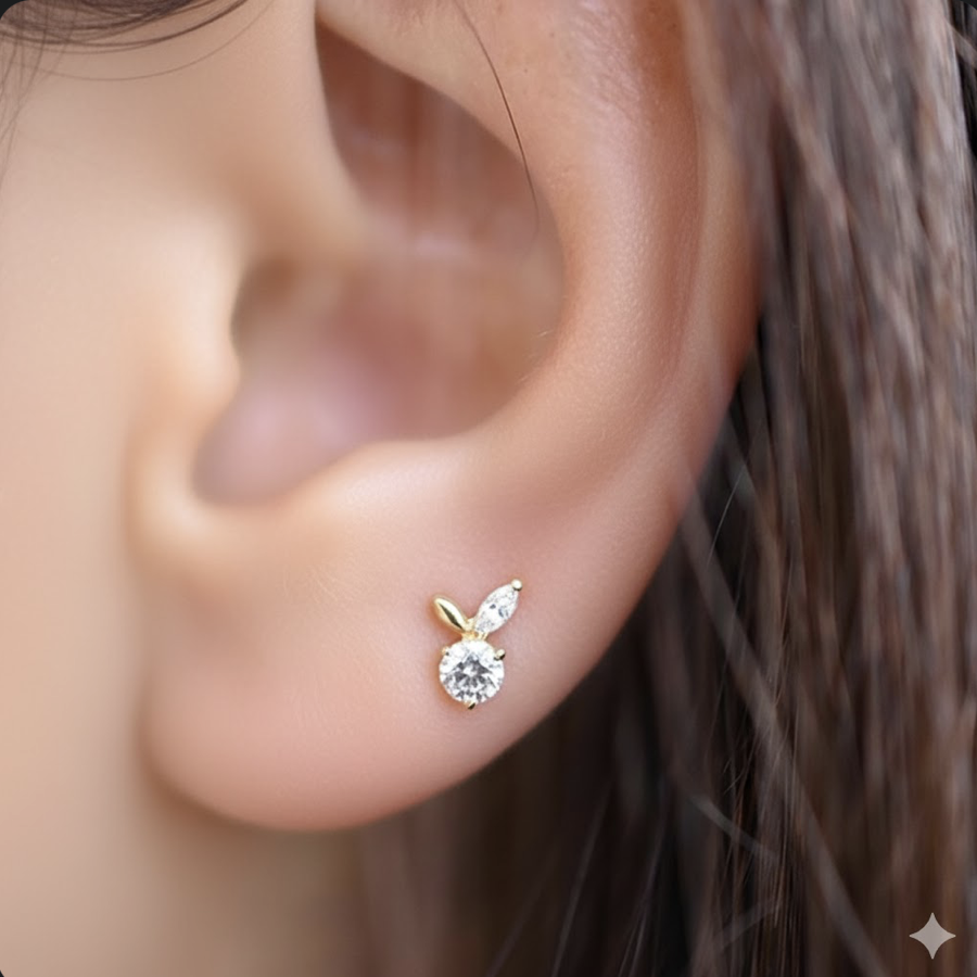 labret titane doré blossom