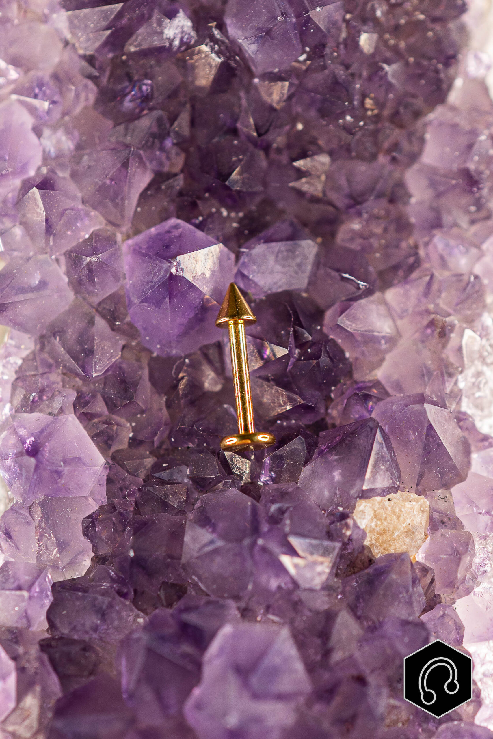 Labret Titane Doré Spike Edge XS