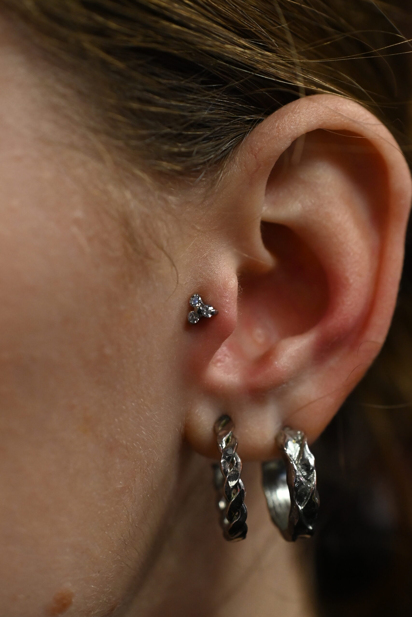 Labret Titane Argenté Trinity Spark